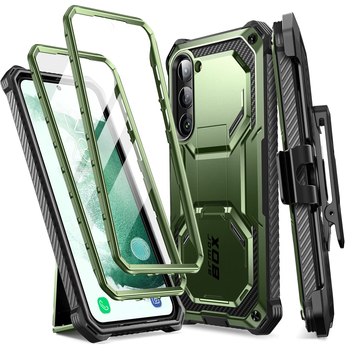 Funda I-blason Armorbox Para Samsung Galaxy S23 Con Soporte, Color Verde - Venta Internacional.