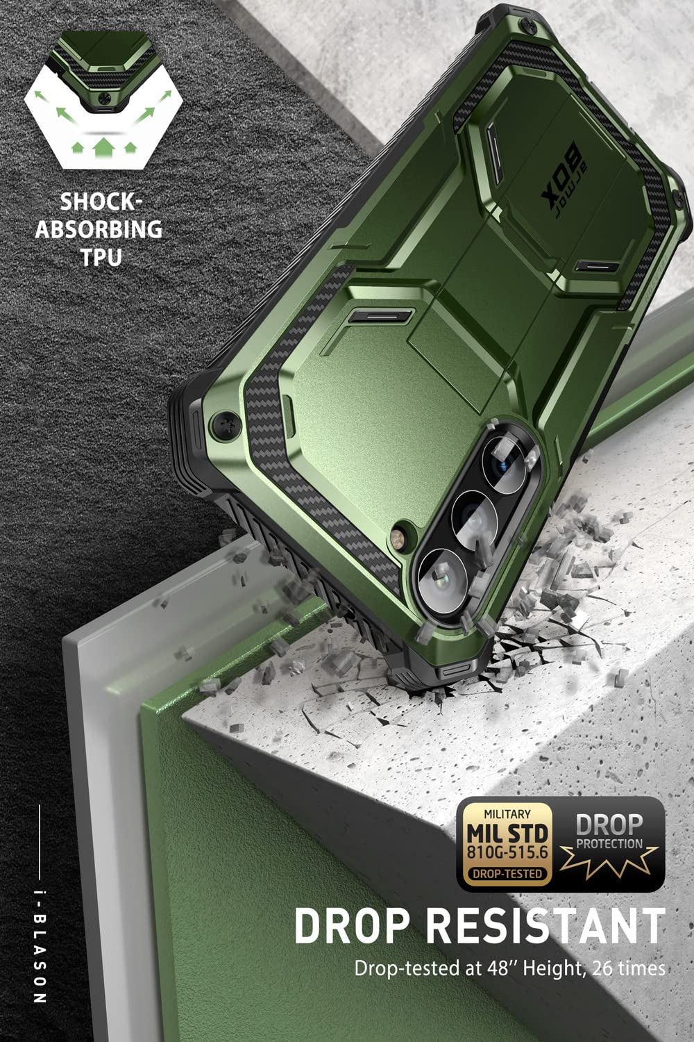 Foto 5 pulgar | Funda I-blason Armorbox Para Samsung Galaxy S23 Con Soporte, Color Verde - Venta Internacional.