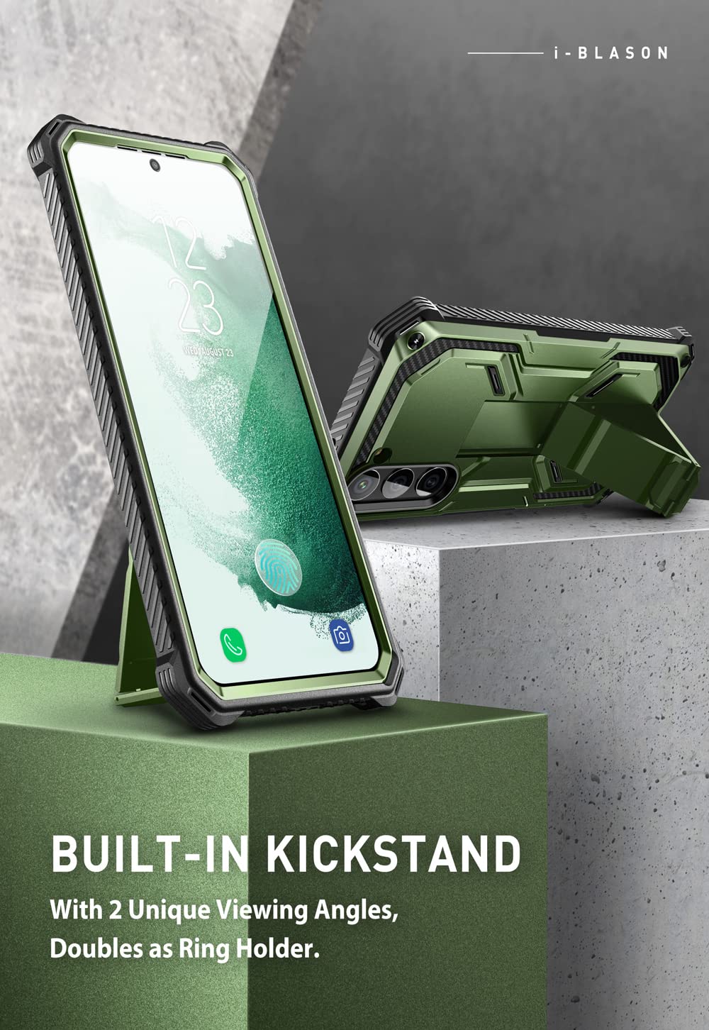 Foto 8 pulgar | Funda I-blason Armorbox Para Samsung Galaxy S23 Con Soporte, Color Verde - Venta Internacional.