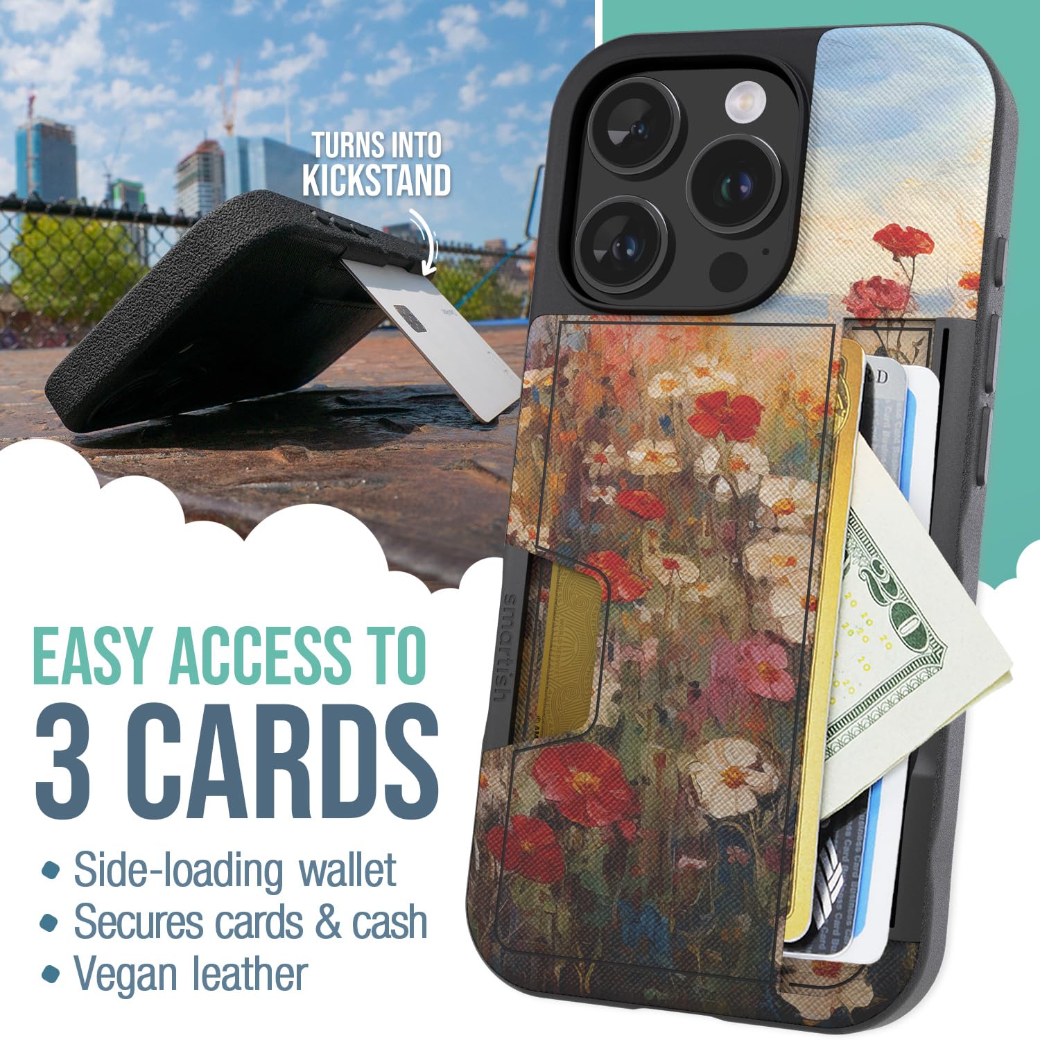Foto 3 pulgar | Funda Tipo Cartera Smartish  Para Iphone 16 Pro Wallet Slayer Vol. 2 - Venta Internacional.