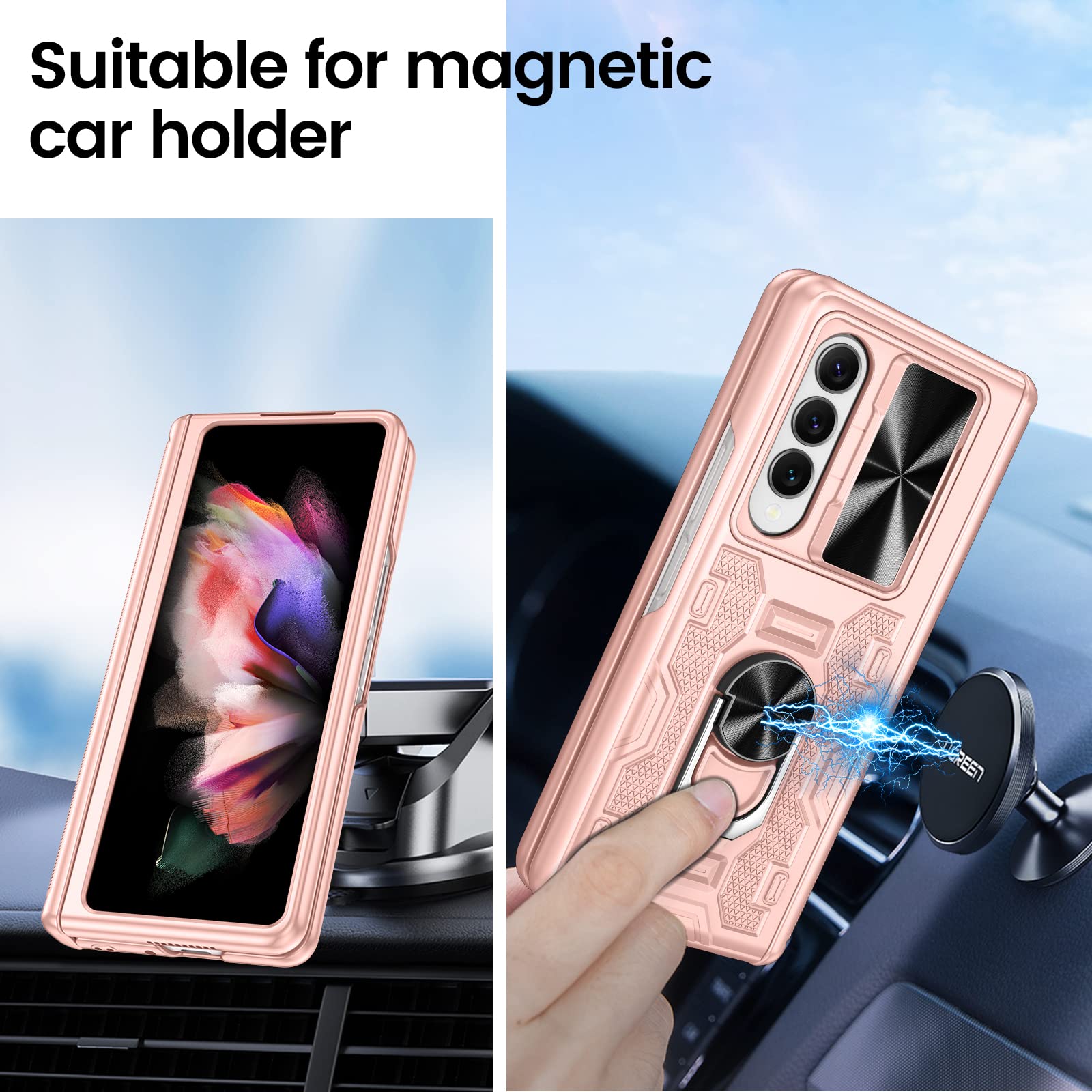 Foto 8 pulgar | Funda Vego Con Soporte, Cámara Deslizante Y Pantalla Para Galaxy Z Fold 3 - Venta Internacional.