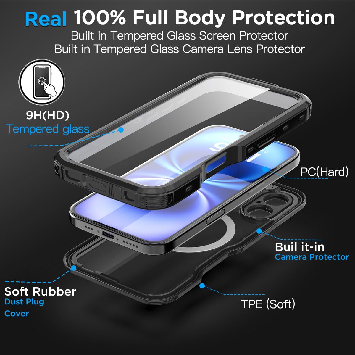 Foto 6 pulgar | Funda Impermeable Aicase Para Iphone 16 (6.1) Con Magsafe Ip68 - Venta Internacional.