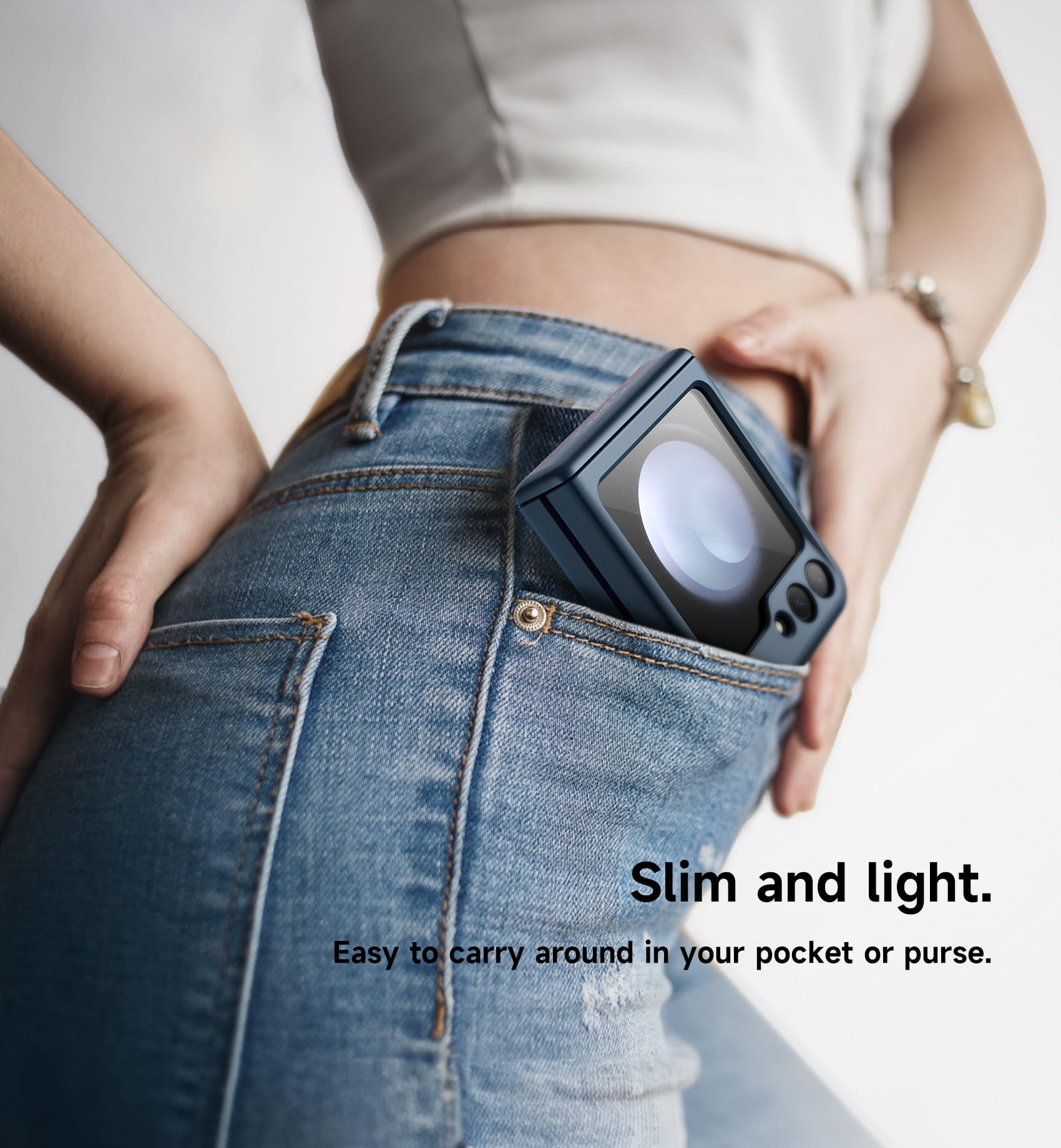 Foto 4 pulgar | Funda Suritch Para Samsung Galaxy Z Flip 5 Con Protector De Pantalla - Venta Internacional.