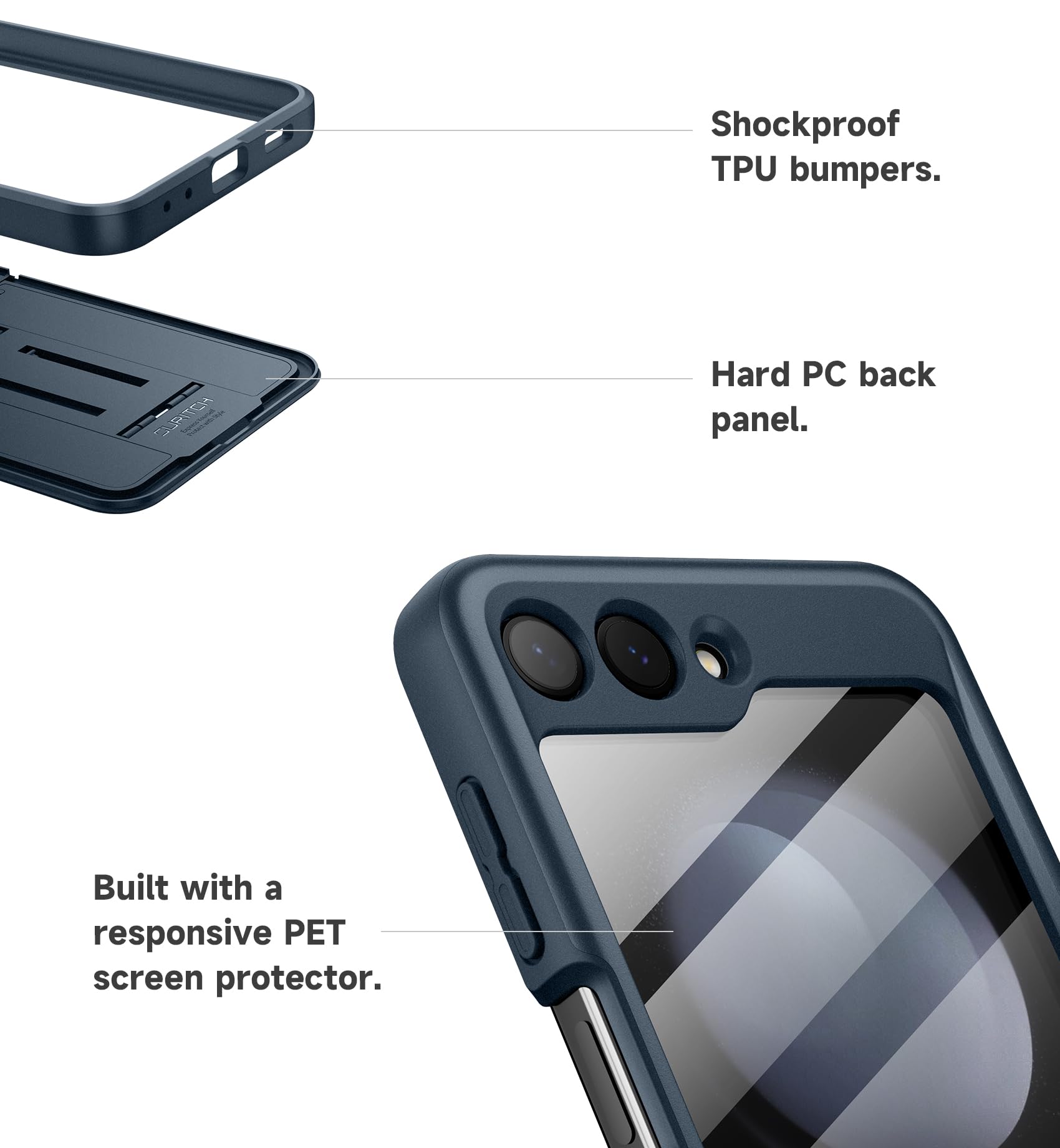 Foto 7 pulgar | Funda Suritch Para Samsung Galaxy Z Flip 5 Con Protector De Pantalla - Venta Internacional.