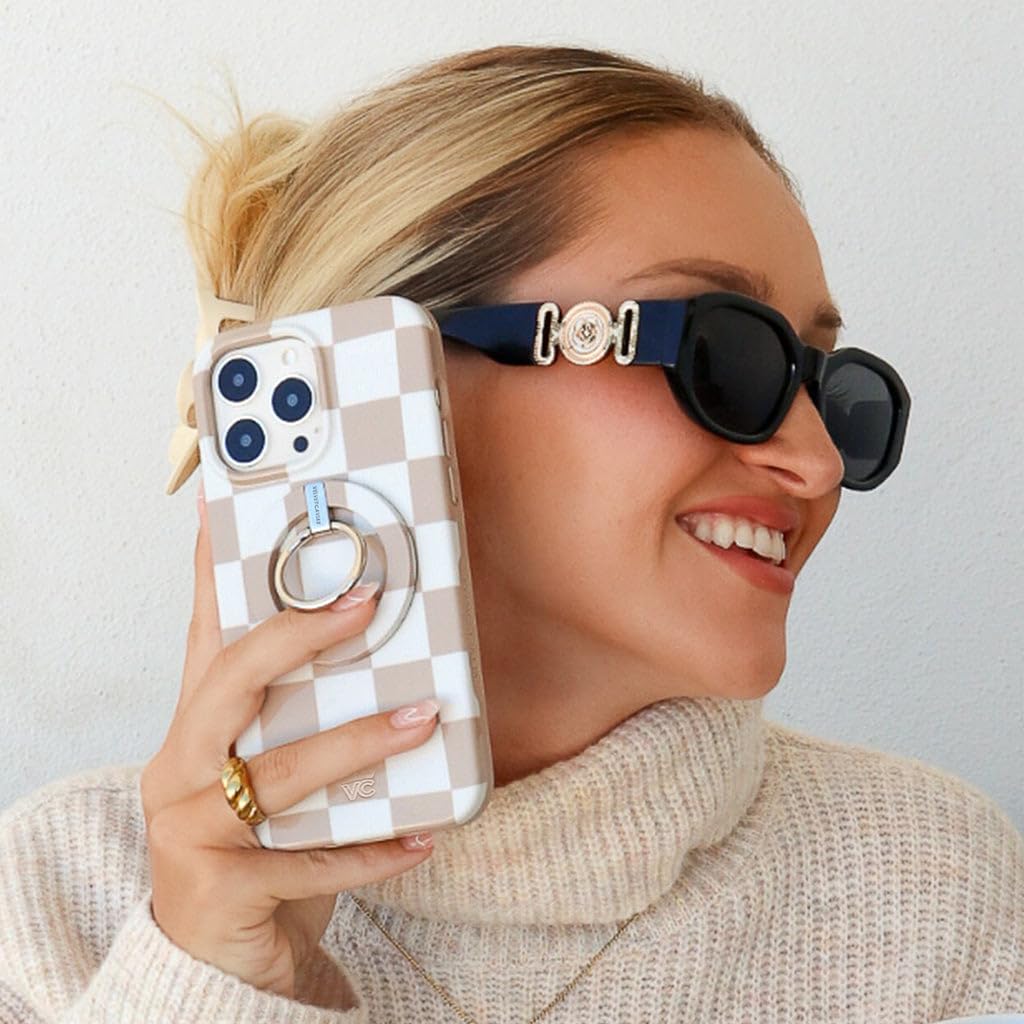 Foto 3 pulgar | Funda Velvet Caviar Para Iphone 14 Pro Max A Cuadros Desnudo/blanco - Venta Internacional.
