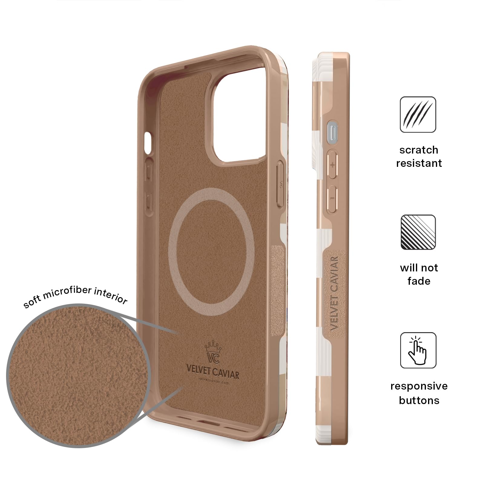 Foto 7 pulgar | Funda Velvet Caviar Para Iphone 14 Pro Max A Cuadros Desnudo/blanco - Venta Internacional.