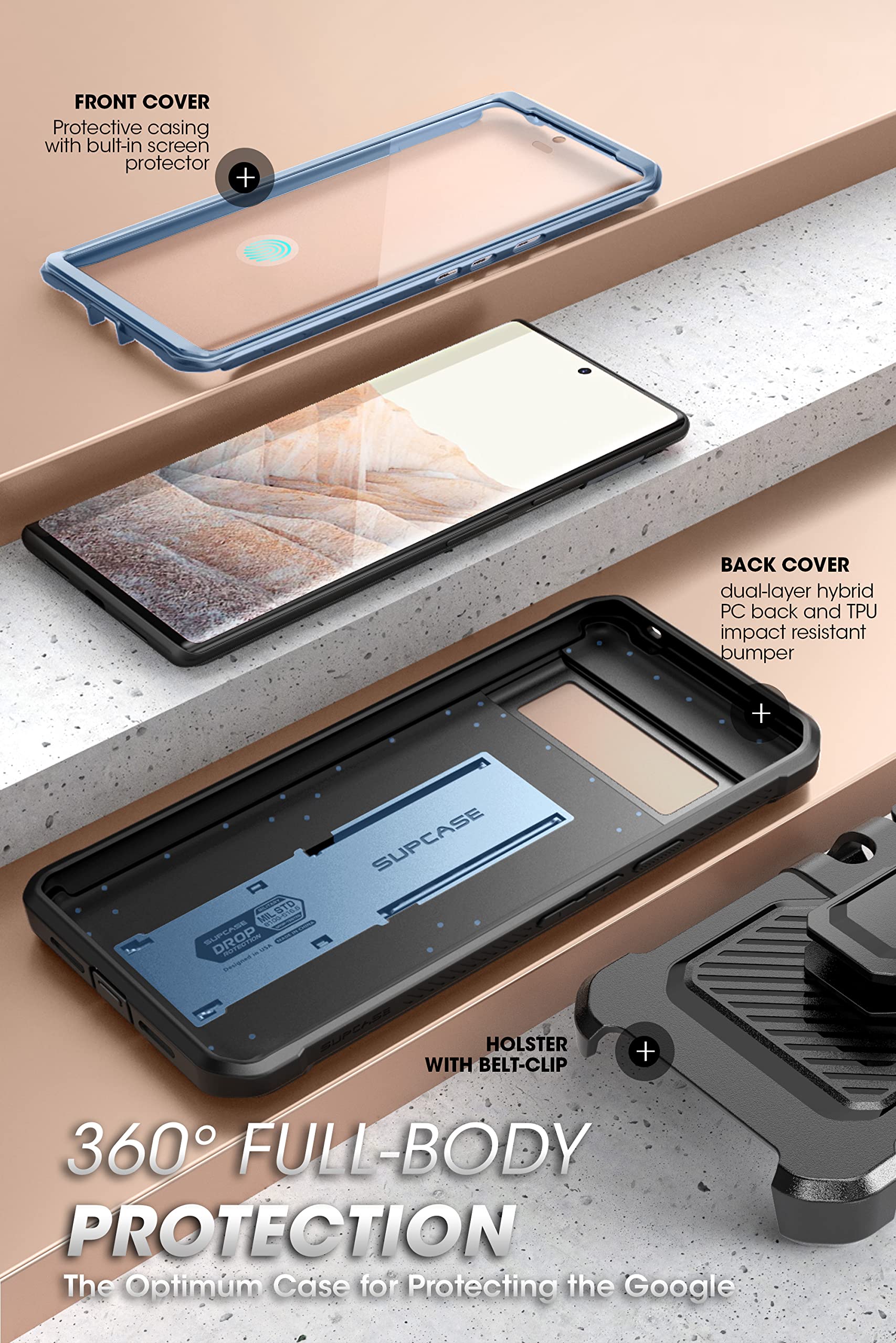 Foto 3 pulgar | Funda Supcase Unicorn Beetle Pro Series Para Google Pixel 7 Pro - Venta Internacional.