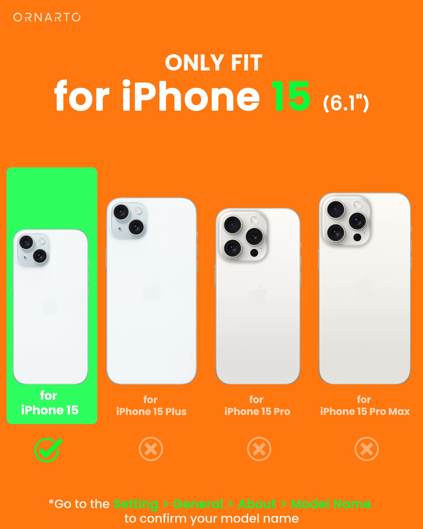 Foto 3 pulgar | Funda Ornarto Air para iPhone 15 Clear con Magsafe Clear - Venta Internacional