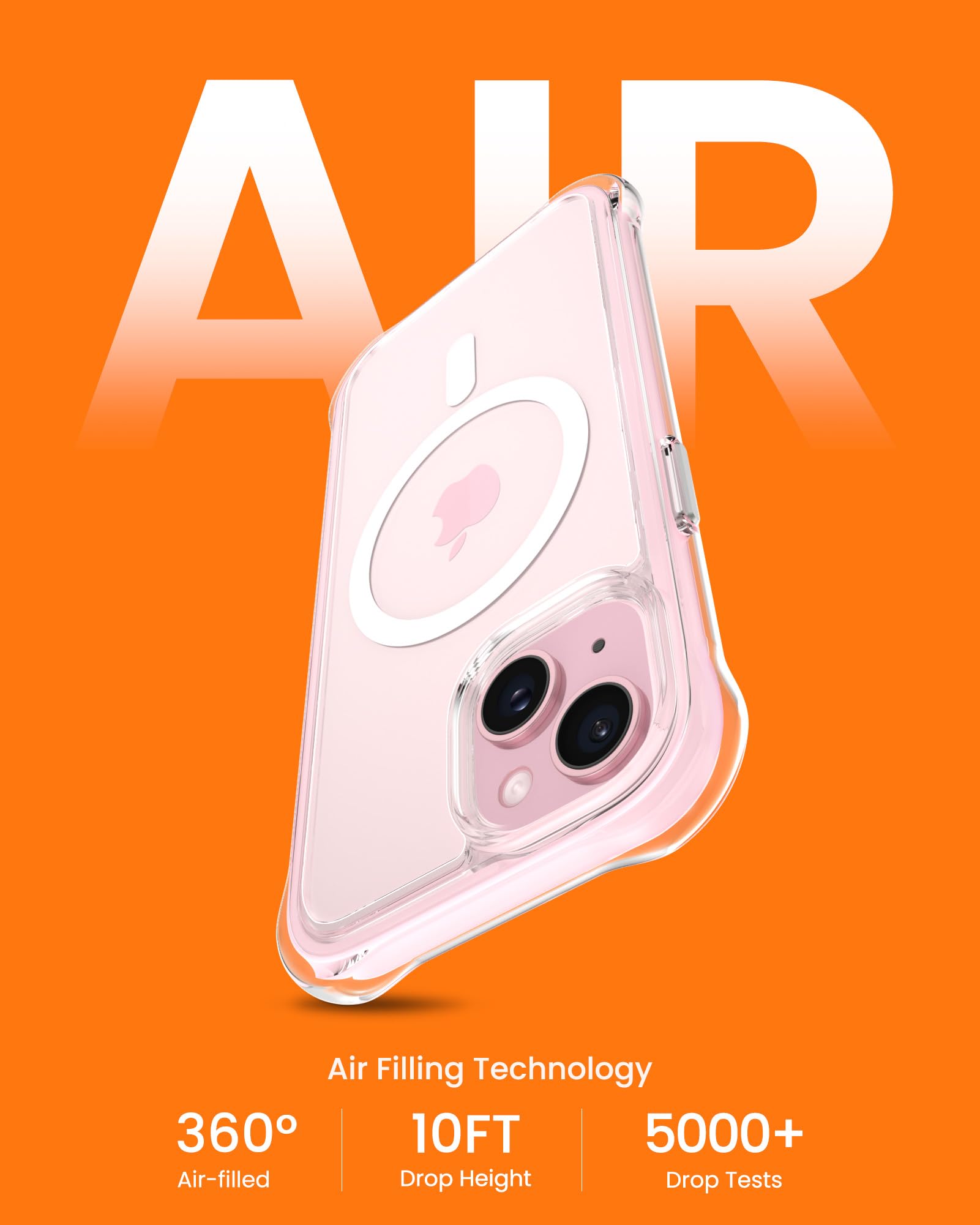 Foto 4 pulgar | Funda Ornarto Air para iPhone 15 Clear con Magsafe Clear - Venta Internacional
