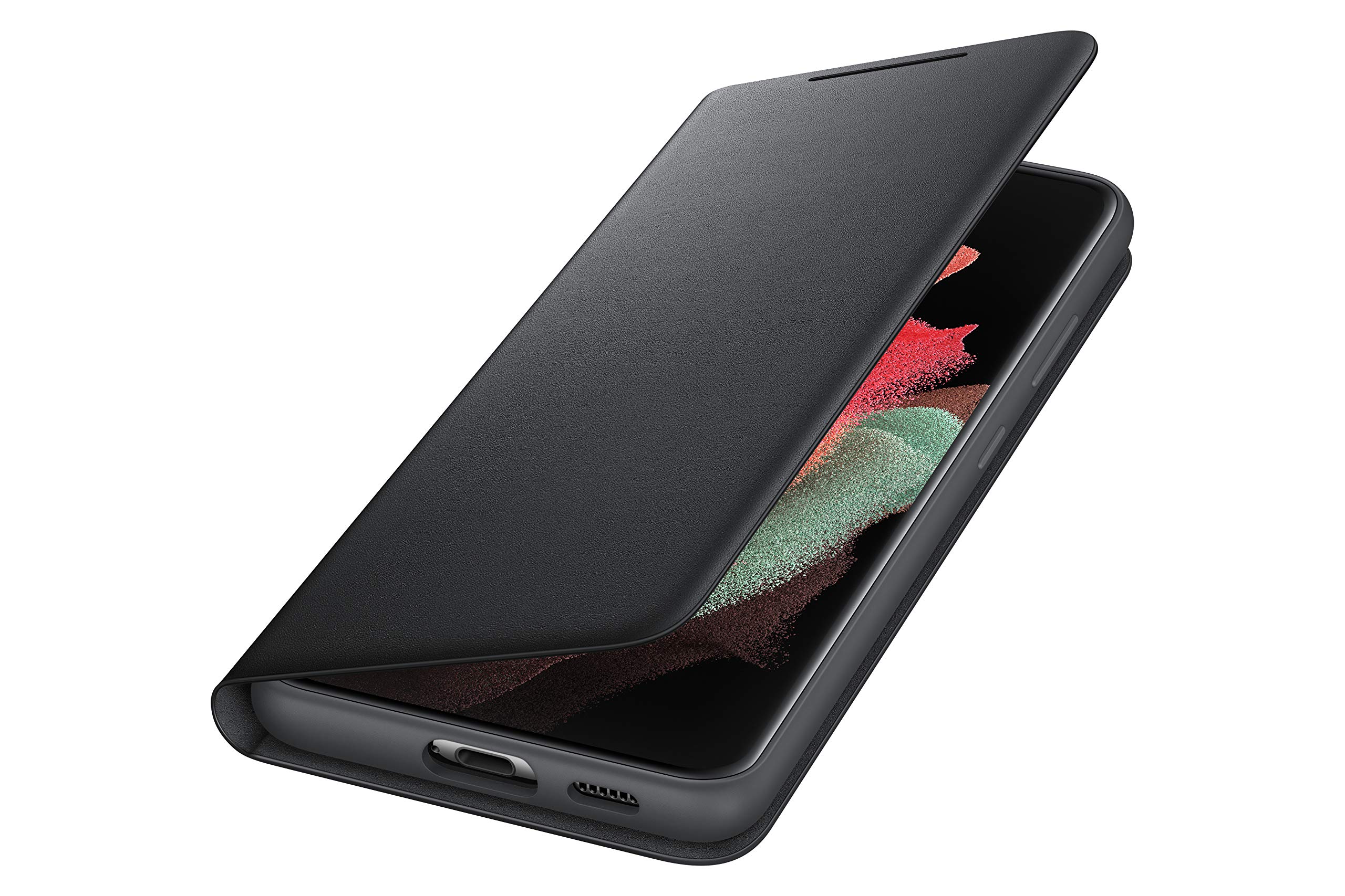 Foto 3 pulgar | Funda Tipo Cartera Para Samsung Galaxy S21 Ultra Led, Color Negro - Venta Internacional.