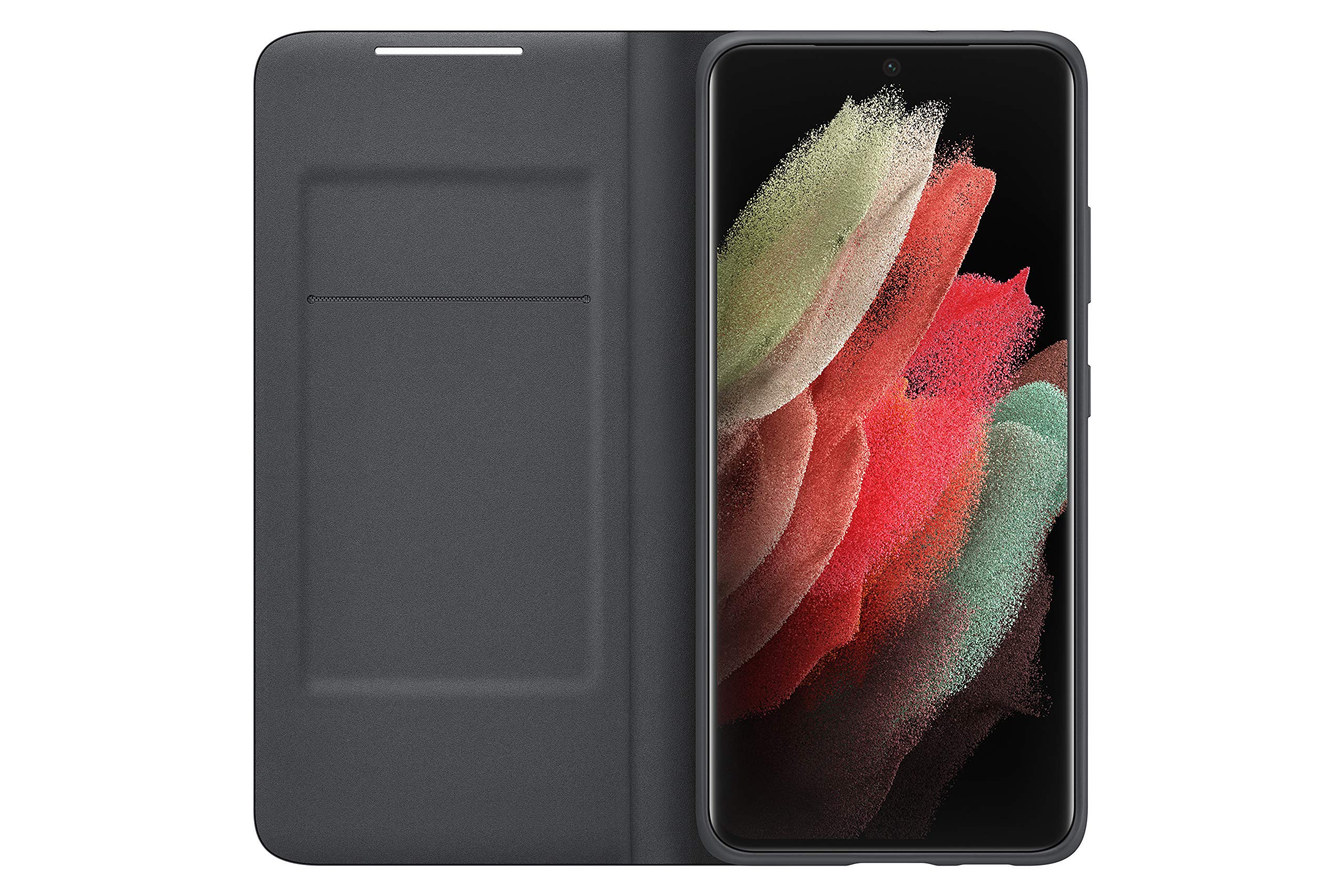 Foto 4 pulgar | Funda Tipo Cartera Para Samsung Galaxy S21 Ultra Led, Color Negro - Venta Internacional.