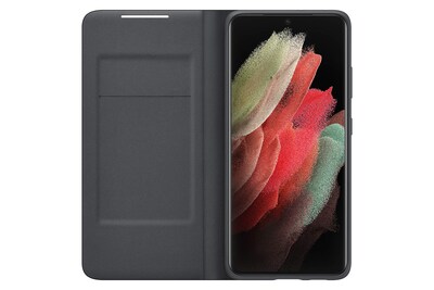 Foto 3 | Funda Tipo Cartera Para Samsung Galaxy S21 Ultra Led, Color Negro - Venta Internacional.