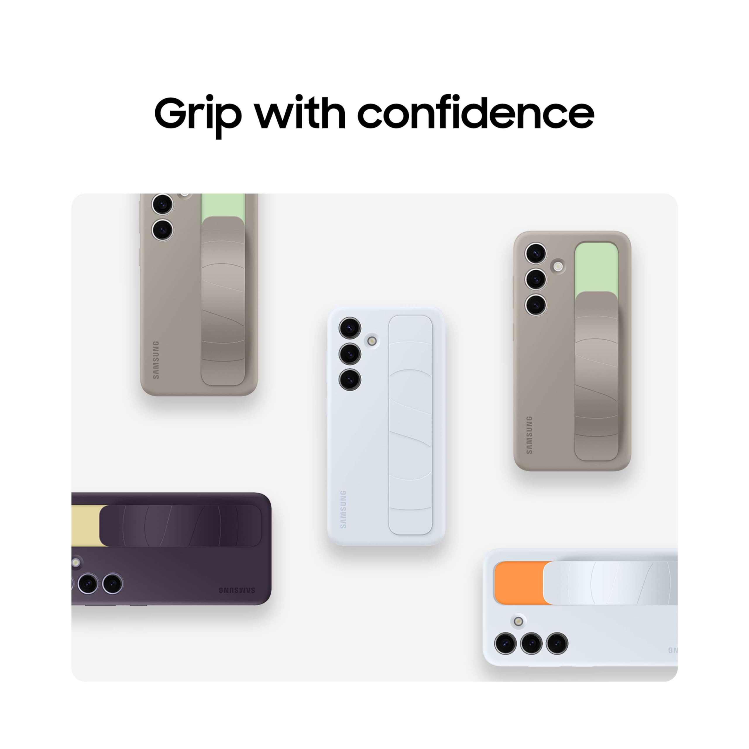 Foto 8 pulgar | Funda Para Teléfono Samsung Galaxy S24 Standing Grip Silicone Taupe - Venta Internacional.