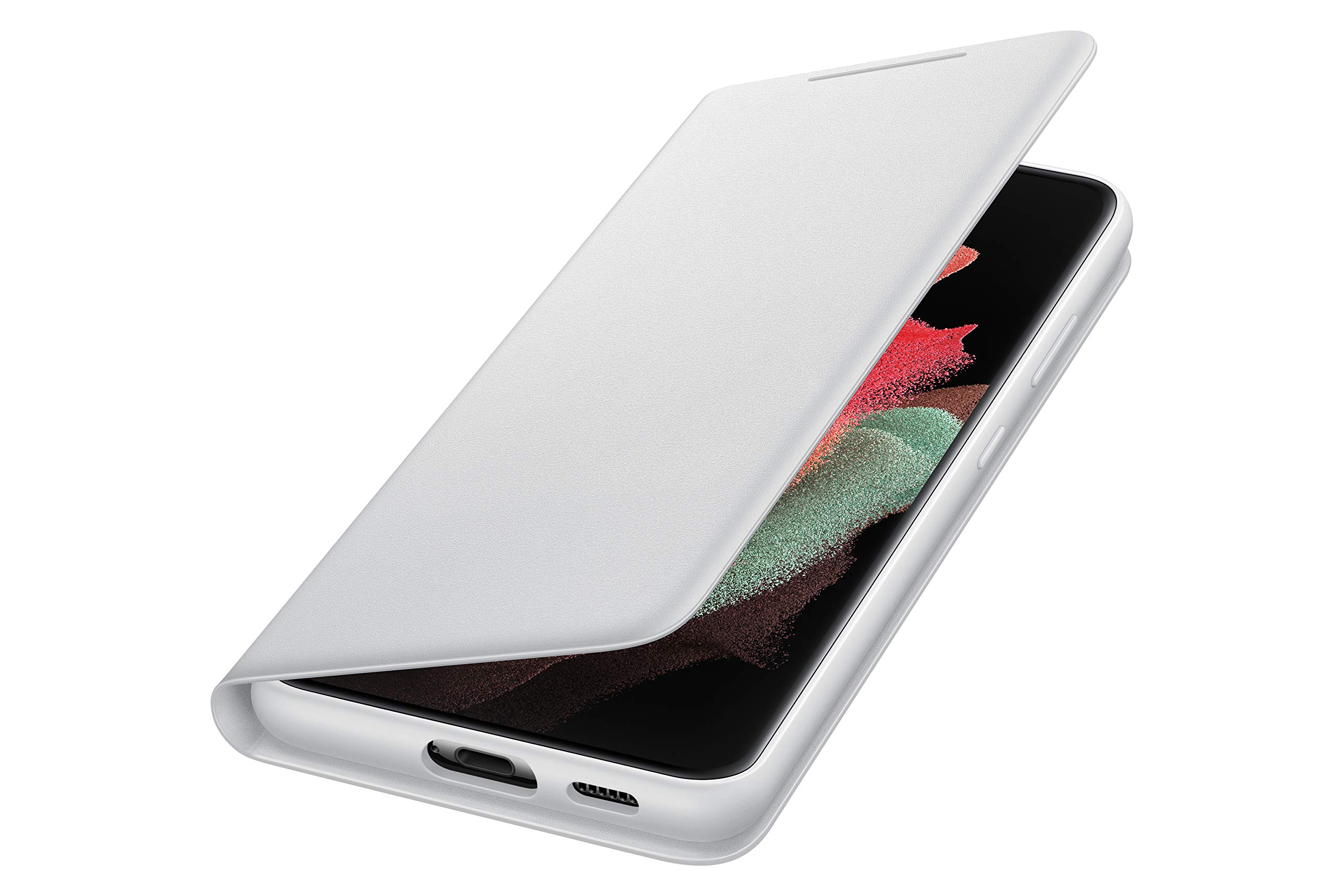 Foto 3 pulgar | Funda Tipo Cartera Para Samsung Galaxy S21 Ultra Led, Color Gris - Venta Internacional.