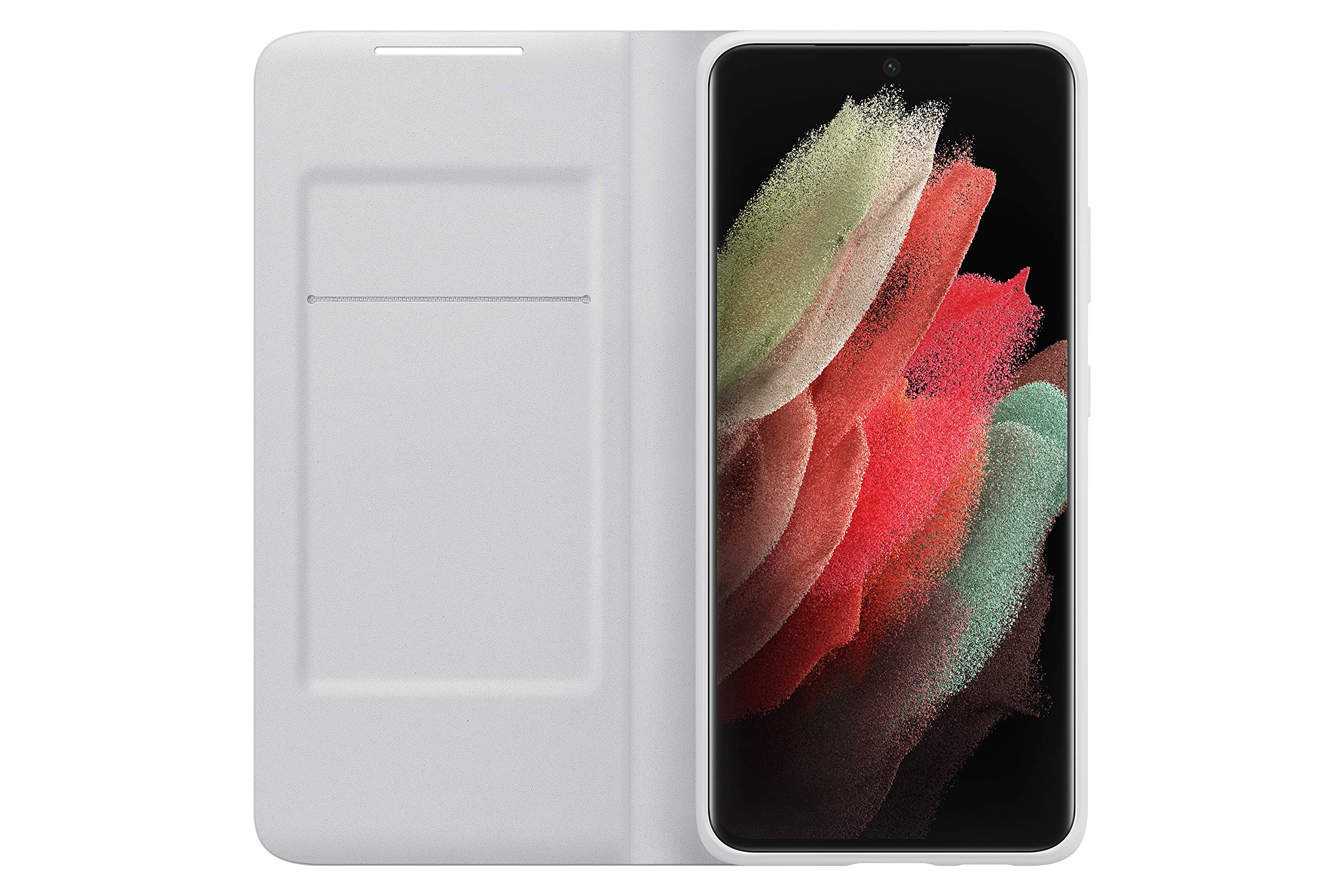 Foto 4 pulgar | Funda Tipo Cartera Para Samsung Galaxy S21 Ultra Led, Color Gris - Venta Internacional.