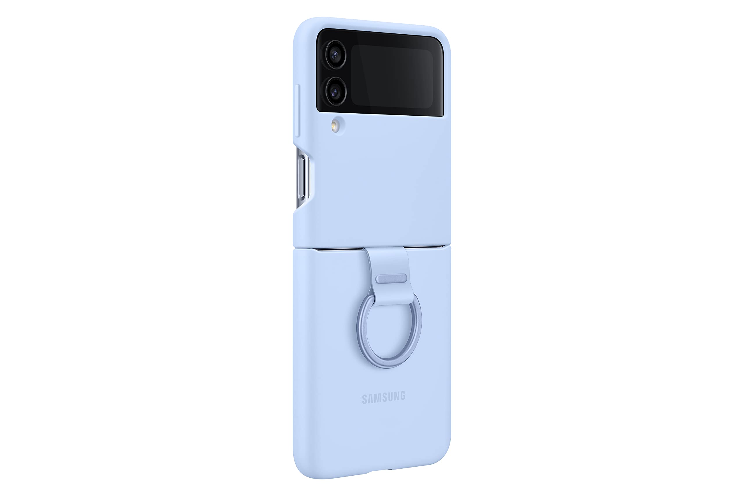 Foto 5 pulgar | Funda Para Teléfono Samsung Galaxy Z Flip4 De Silicona Con Anillo Azul - Venta Internacional.