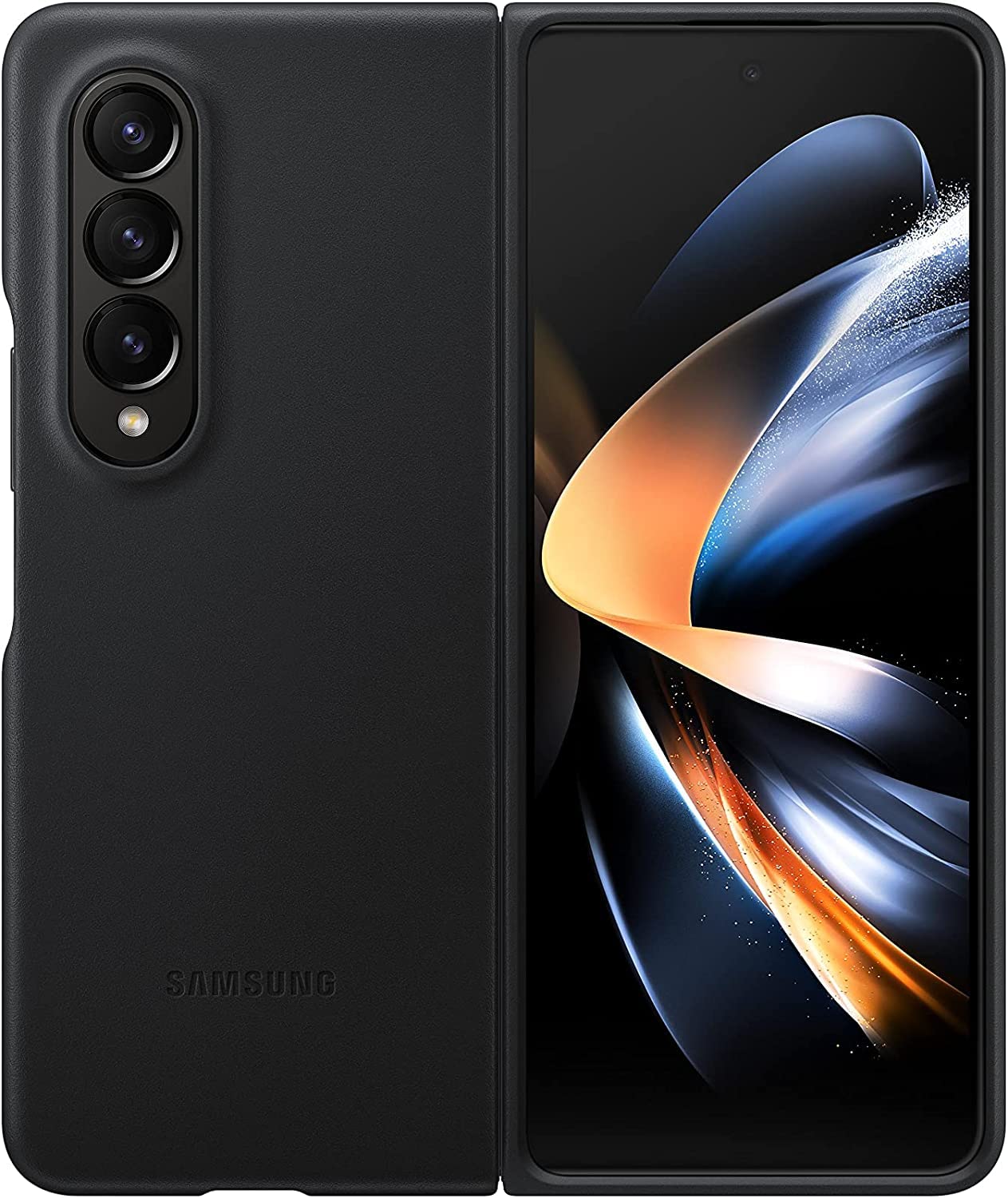 Foto 3 pulgar | Funda De Piel Para Samsung Galaxy Z Fold 4, Color Negro - Venta Internacional.