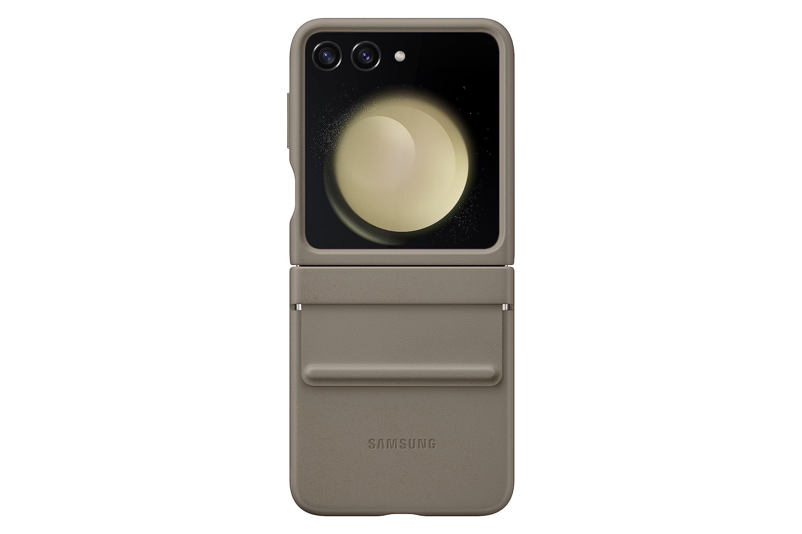 Funda Para Teléfono Samsung Galaxy Z Flip5 Con Solapa De Piel Ecológica, Etoupe - Venta Internacional.