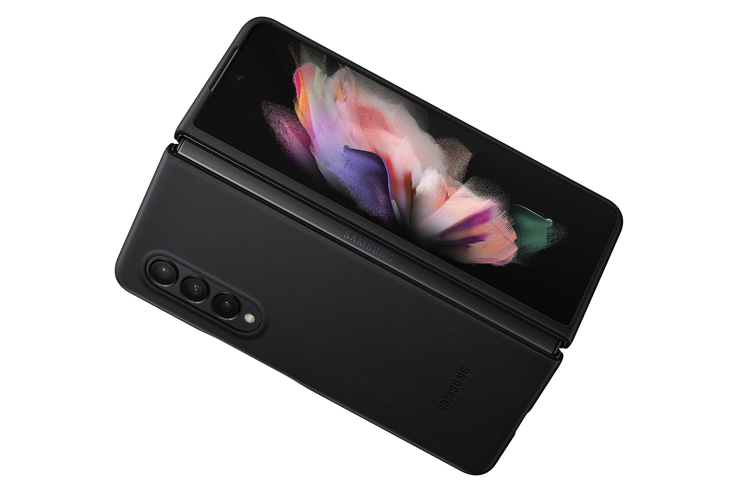 Foto 7 pulgar | Funda De Piel Oficial Para Samsung Galaxy Z Fold3, Color Negro - Venta Internacional.