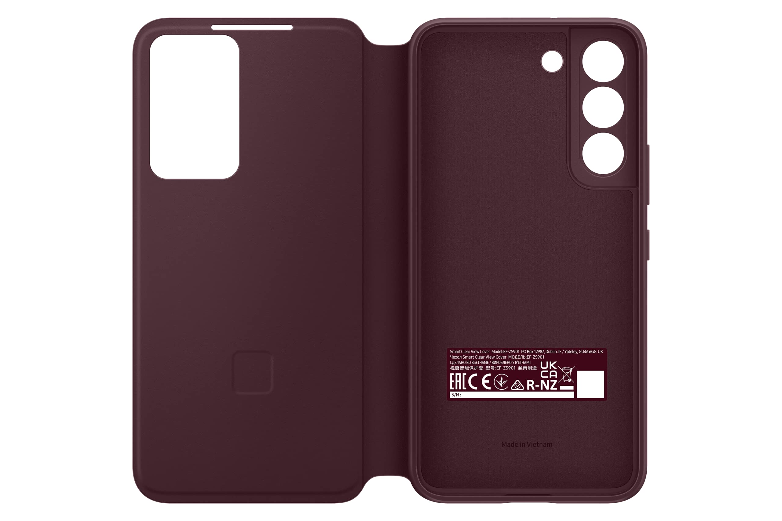 Foto 3 pulgar | Funda Para Teléfono Samsung Galaxy S22 S-view Flip Cover, Color Burdeos - Venta Internacional.
