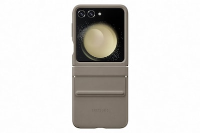 Foto 1 | Funda Samsung Galaxy Con Solapa Oficial De Piel Ecológica Z Flip5 Etoupe - Venta Internacional.