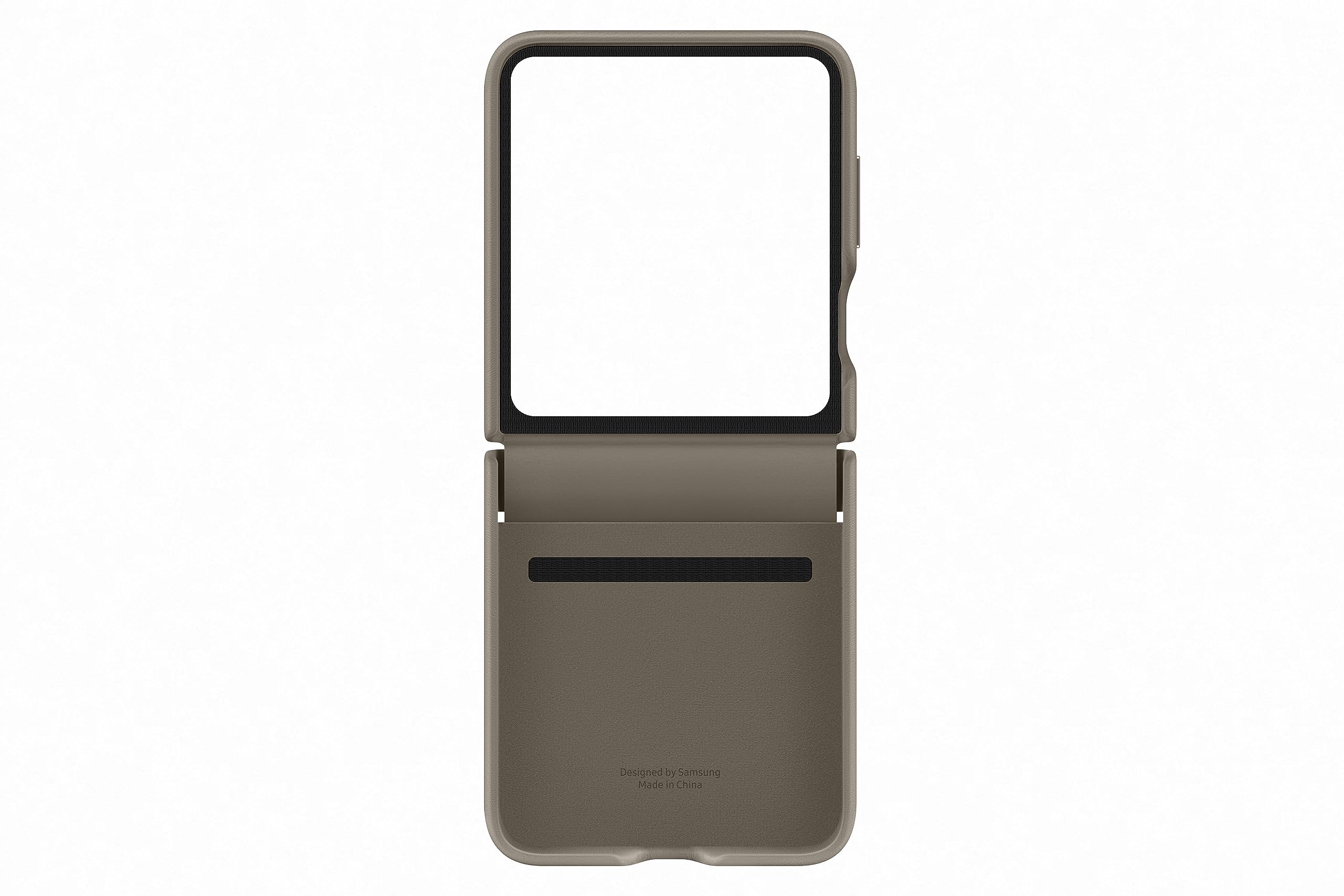 Foto 5 pulgar | Funda Samsung Galaxy Con Solapa Oficial De Piel Ecológica Z Flip5 Etoupe - Venta Internacional.