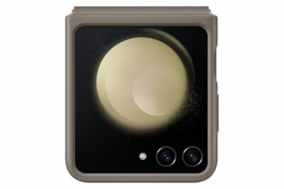 Foto 6 | Funda Samsung Galaxy Con Solapa Oficial De Piel Ecológica Z Flip5 Etoupe - Venta Internacional.