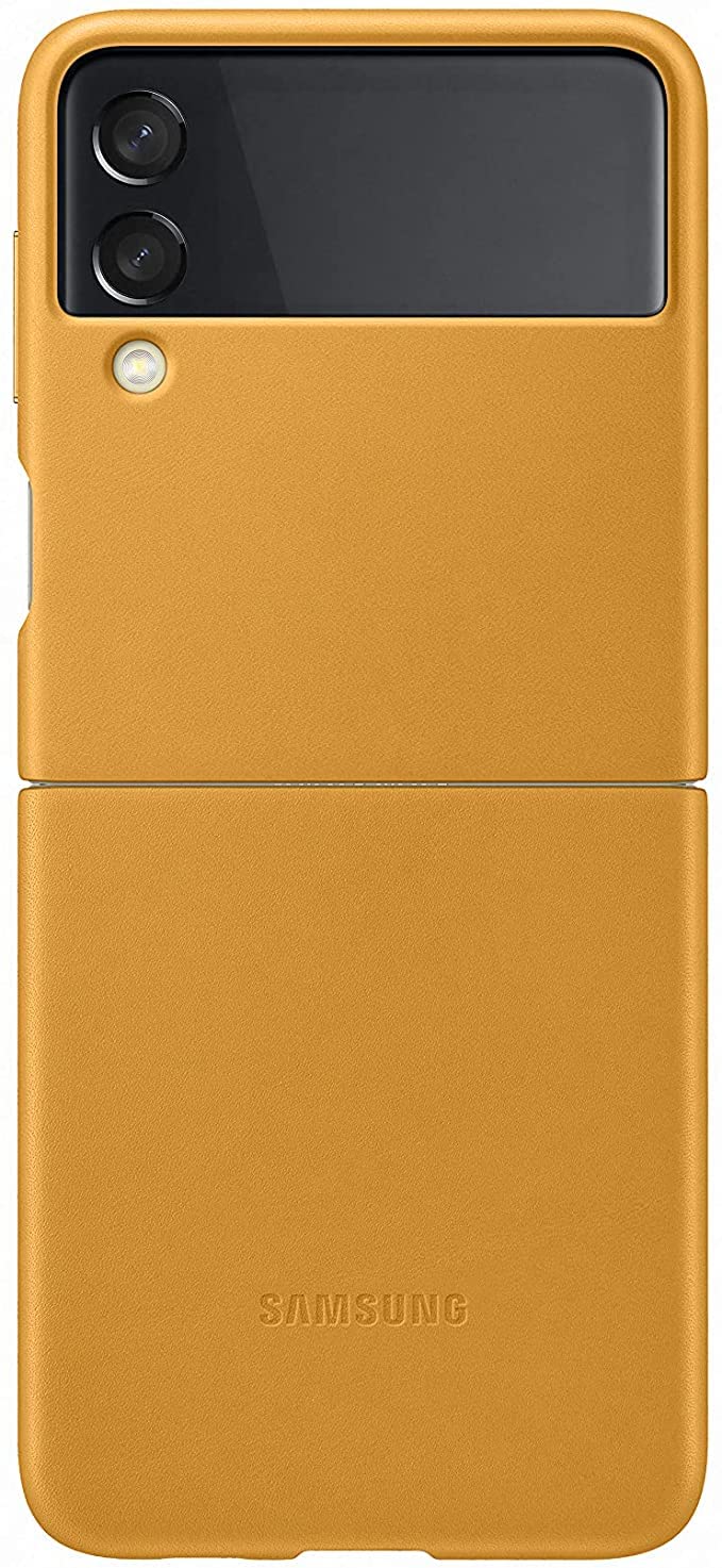 Funda De Piel Para Samsung Galaxy Z Flip 3, Color Mostaza - Venta Internacional.