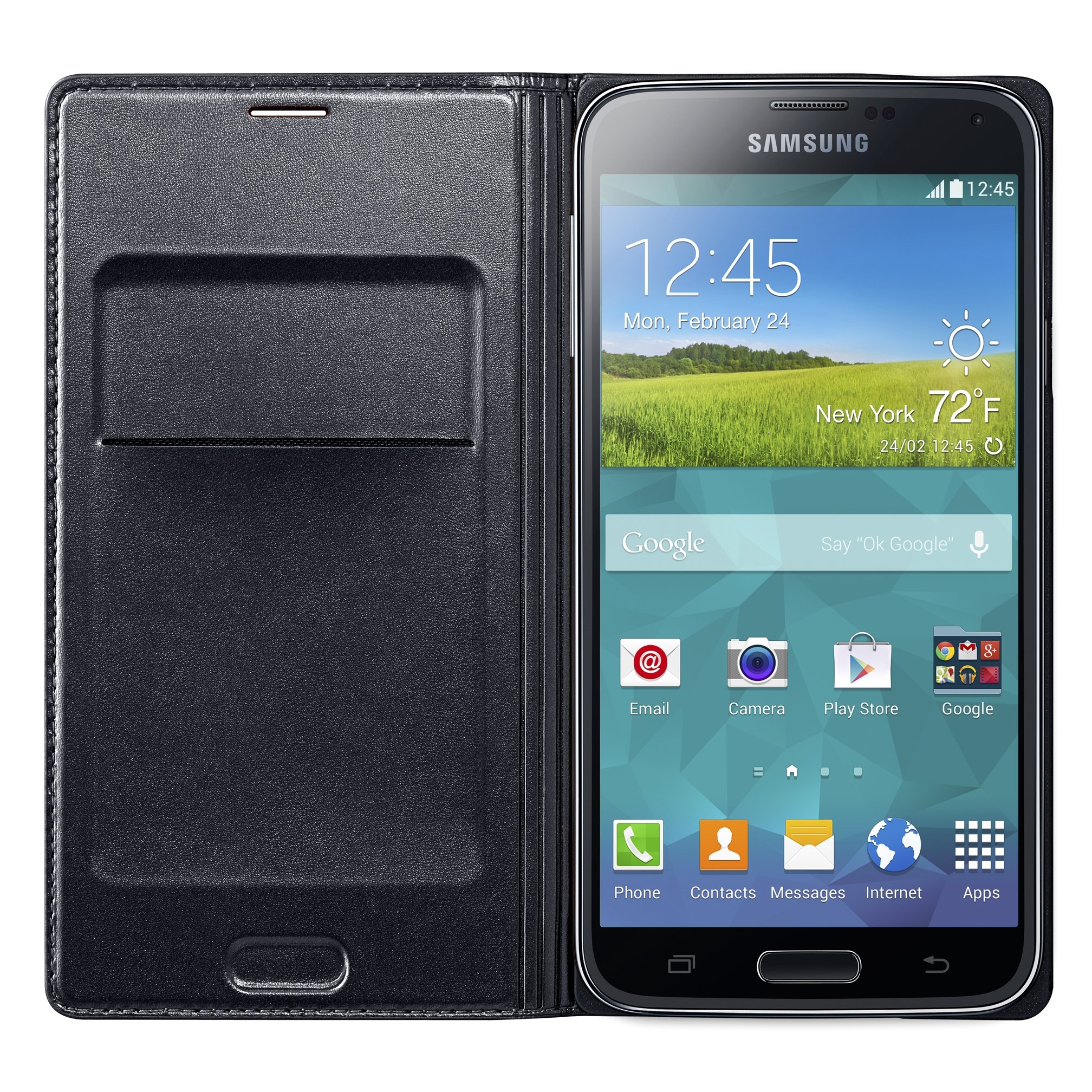 Foto 4 pulgar | Funda con Tapa Tipo Cartera Negra para Samsung Galaxy S5 - Venta Internacional