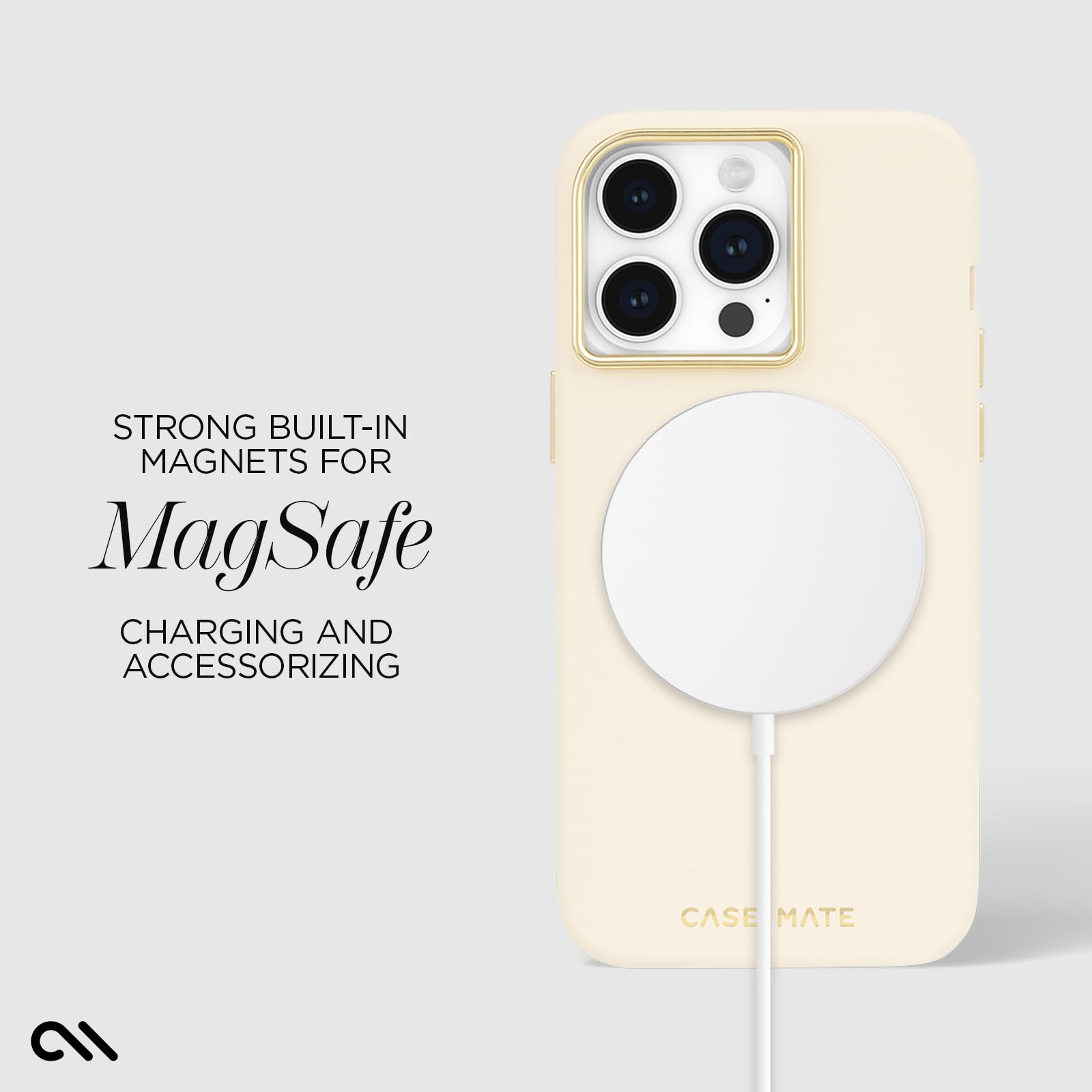 Foto 5 pulgar | Funda De Silicona Case-mate Para Iphone 15 Pro Max, Color Beige - Venta Internacional.