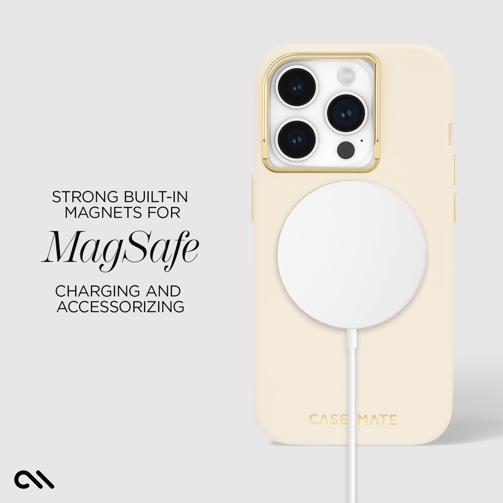 Foto 5 pulgar | Funda De Silicona Case-mate Para Iphone 15 Pro, Color Beige - Venta Internacional.