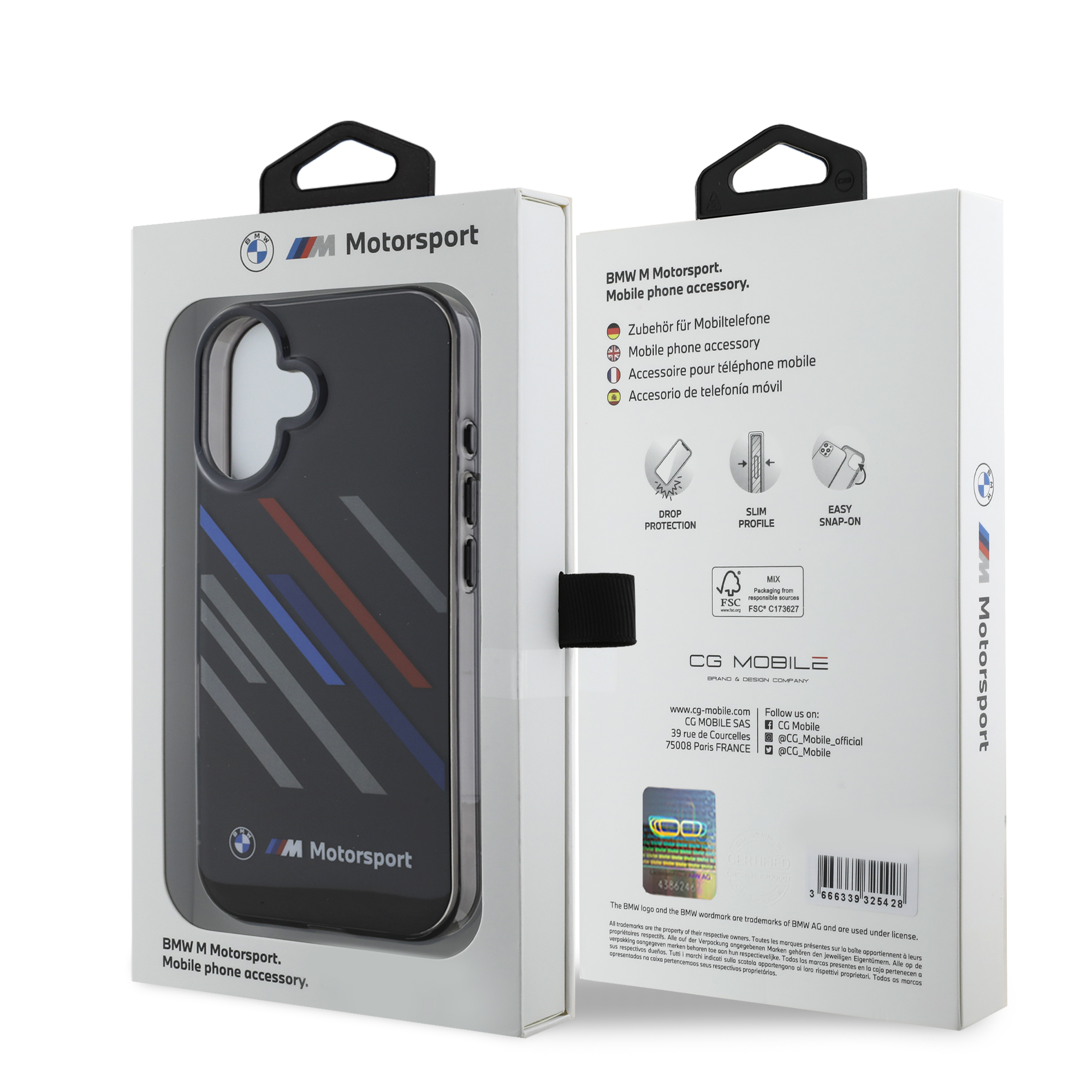 Foto 9 pulgar | Funda Bmw Rayas Para Iphone 16 Pro Max - Negro Original