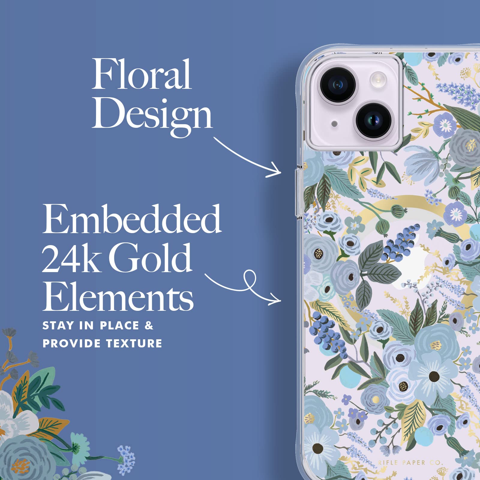 Foto 5 | Funda Para Teléfono Case-mate Rifle Paper Co. Iphone 14/13 De 6.1 Pulgadas, Azul - Venta Internacional.