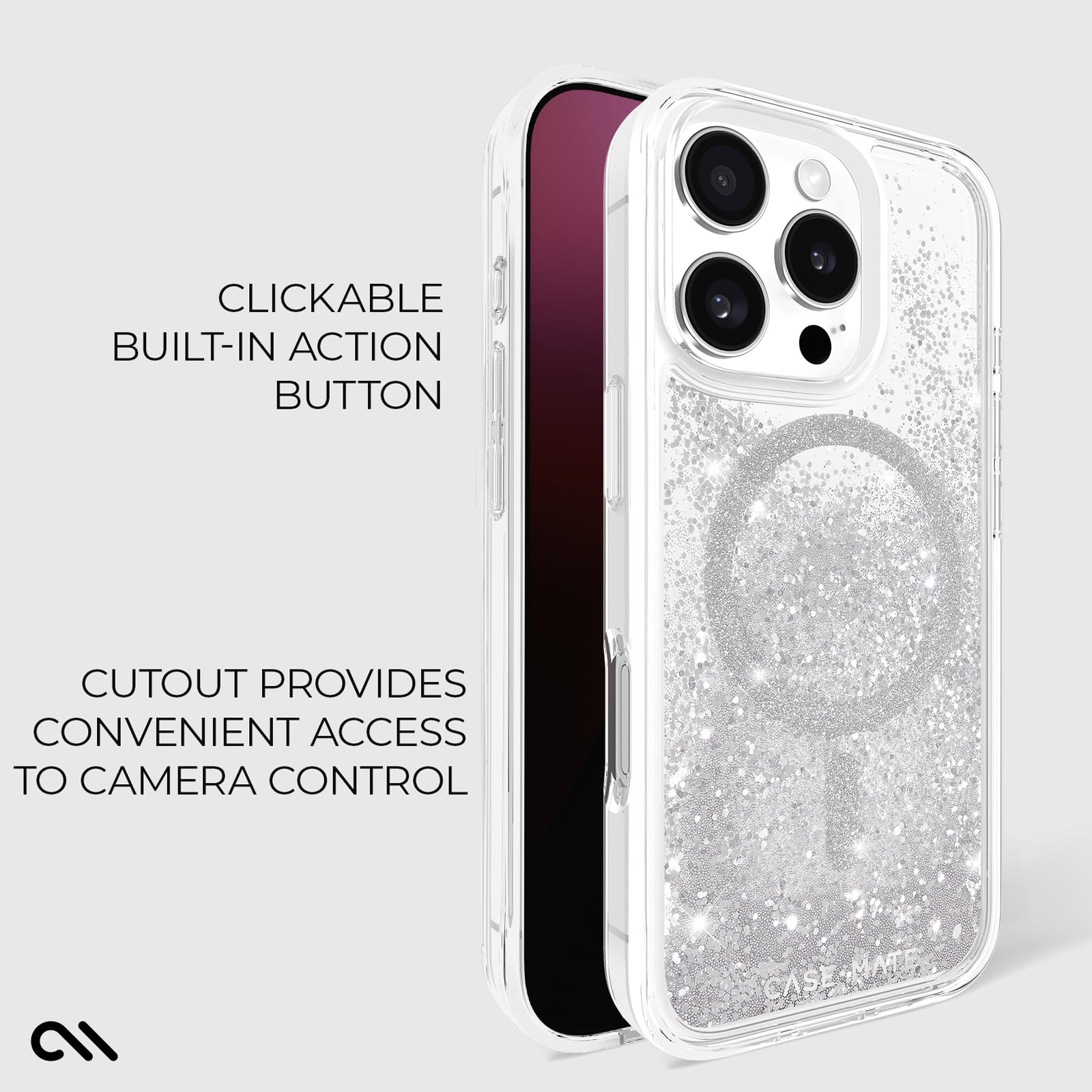 Foto 5 | Funda para Teléfono Case-Mate iPhone 16 Pro Silver Waterfall - Venta Internacional