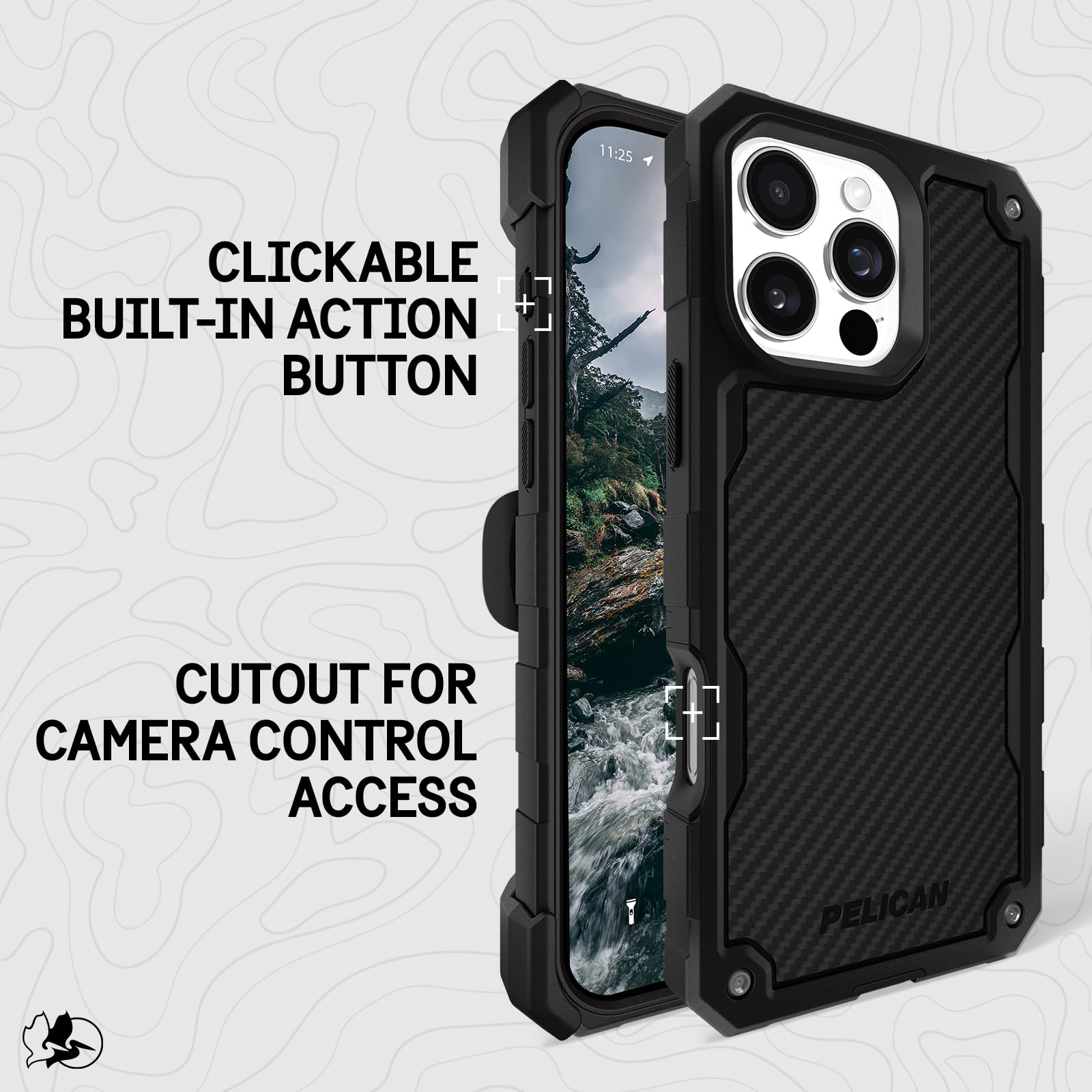Foto 5 pulgar | Funda de Teléfono Pelican Shield para iPhone 16 Pro Max Carbón - Venta Internacional