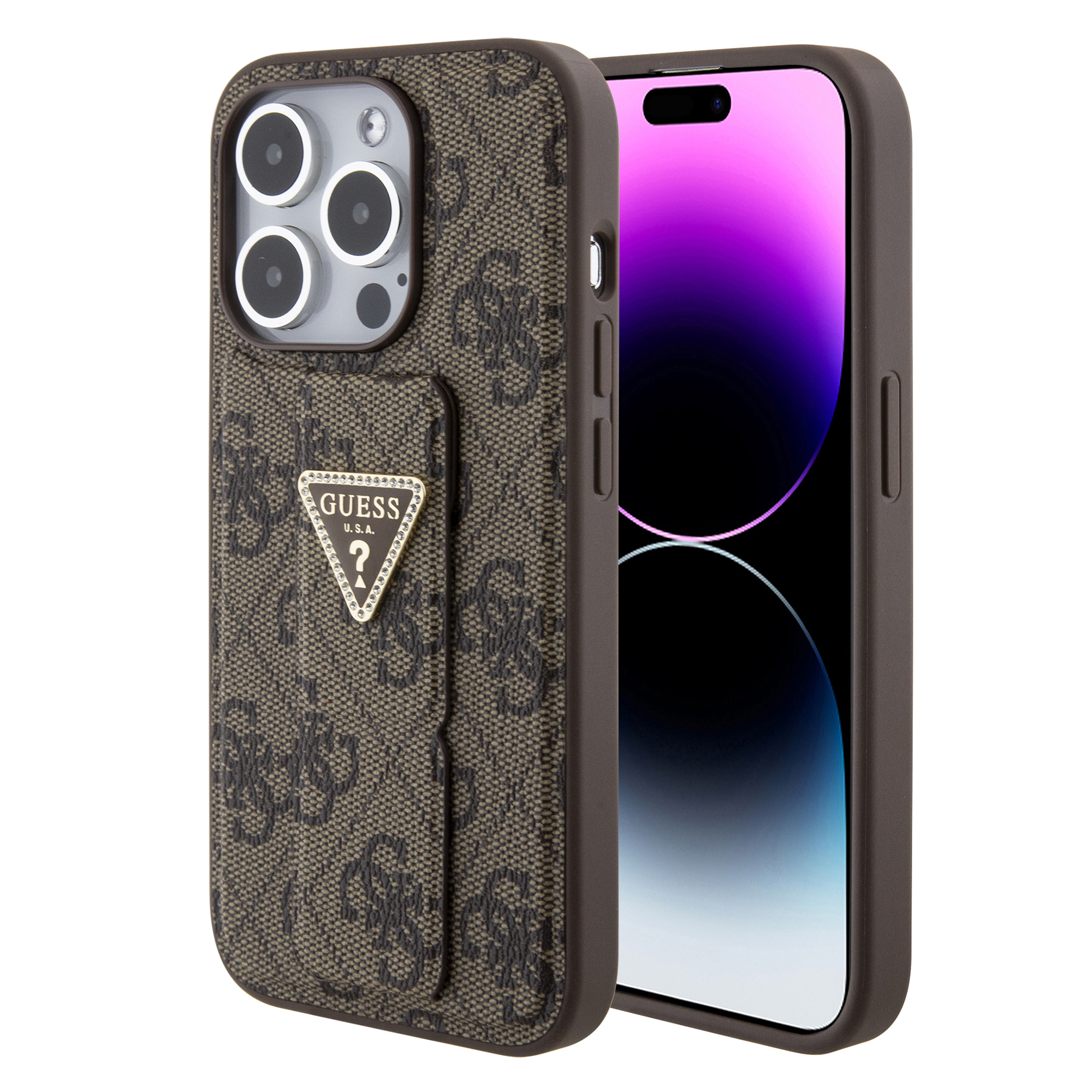 Funda Guess 4g Logo Clásico Con Stand Para Iphone 15 Pro