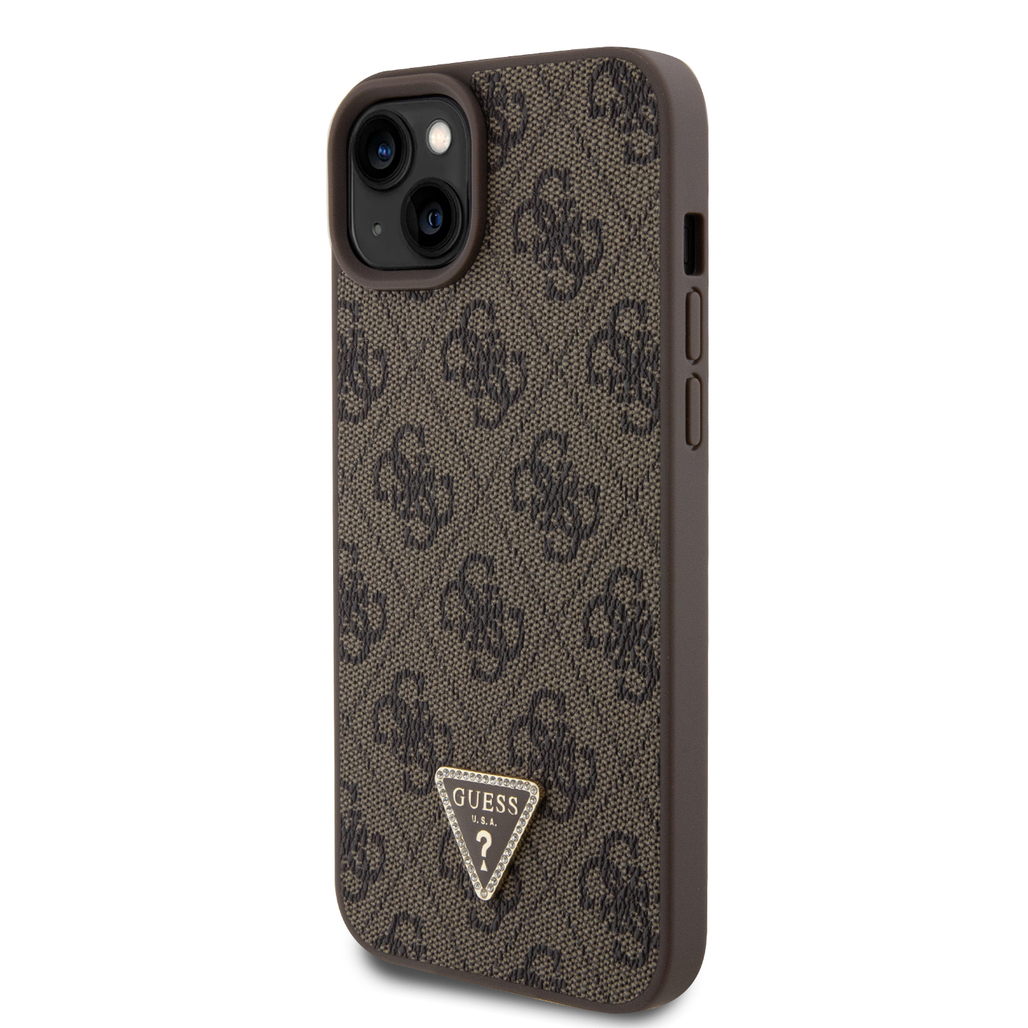 Foto 3 pulgar | Funda Guess 4G Crossbody para iPhone 15 Plus - Café