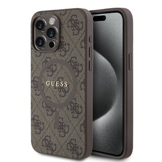 Foto 1 | Funda Guess 4g Logo Clásico Para Iphone 15 Pro Max - Café