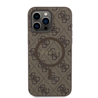 Foto 3 | Funda Guess 4g Logo Clásico Para Iphone 15 Pro Max - Café