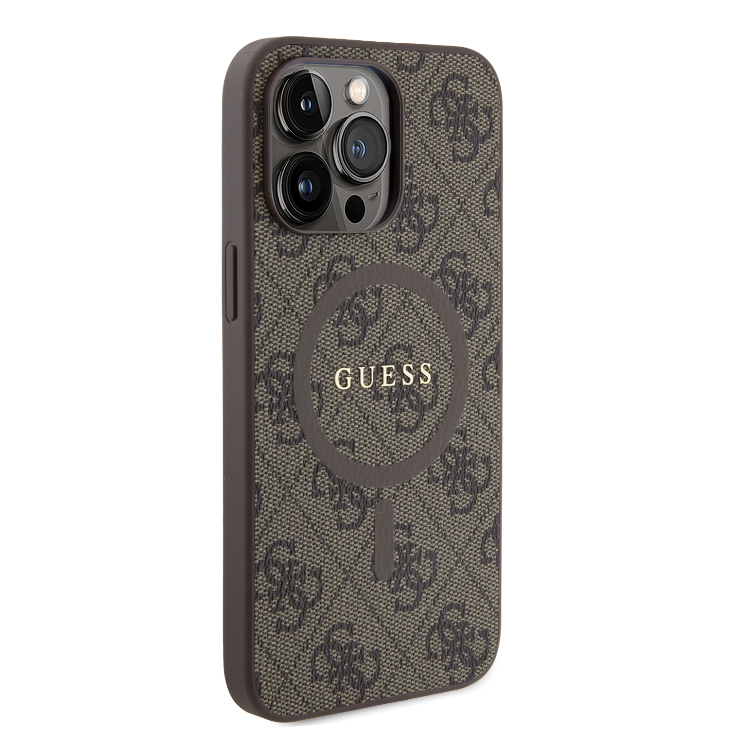 Foto 5 pulgar | Funda Guess 4g Logo Clásico Para Iphone 15 Pro Max - Café