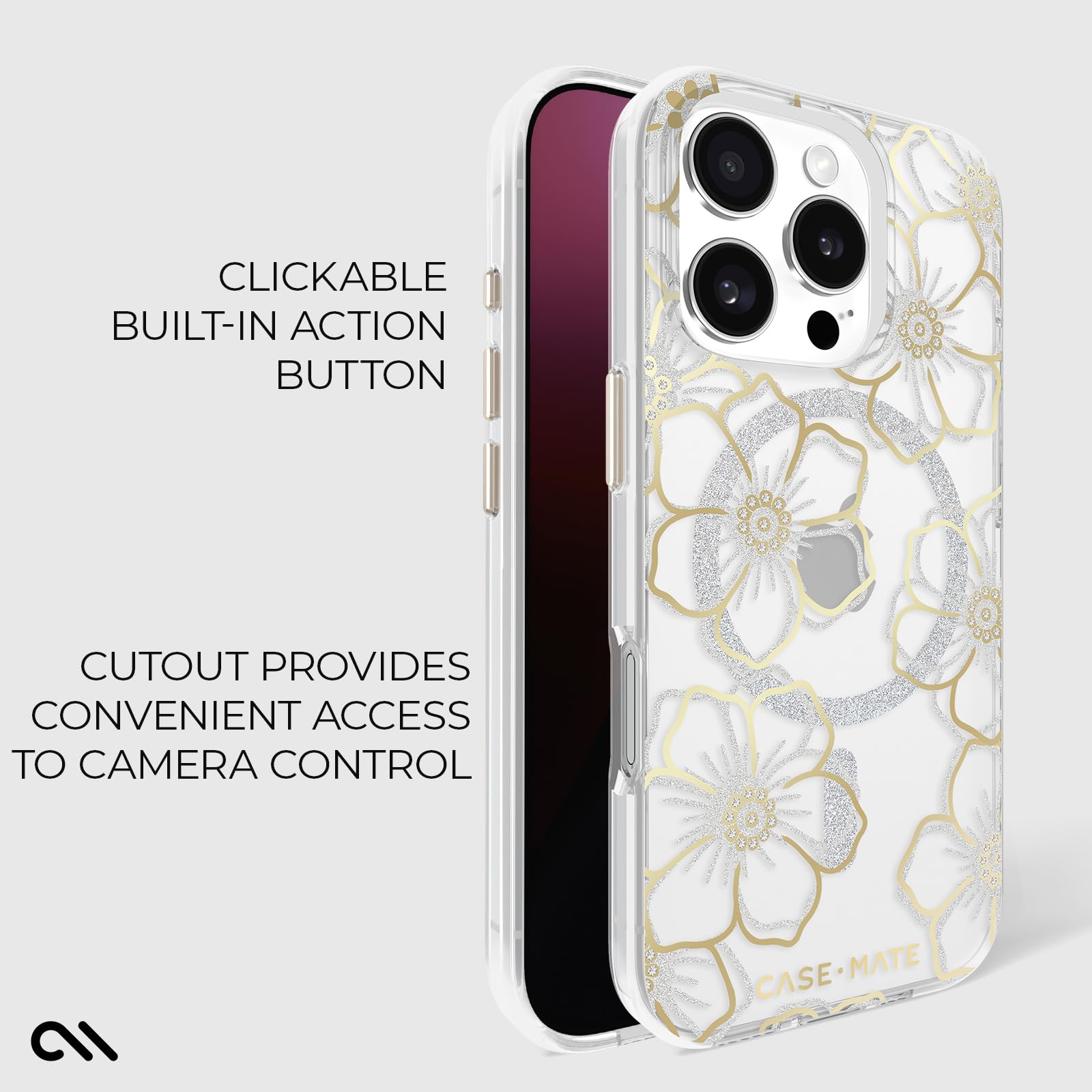Foto 5 pulgar | Funda para Teléfono Case-Mate iPhone 16 Pro con Gemas Florales Magsafe - Venta Internacional