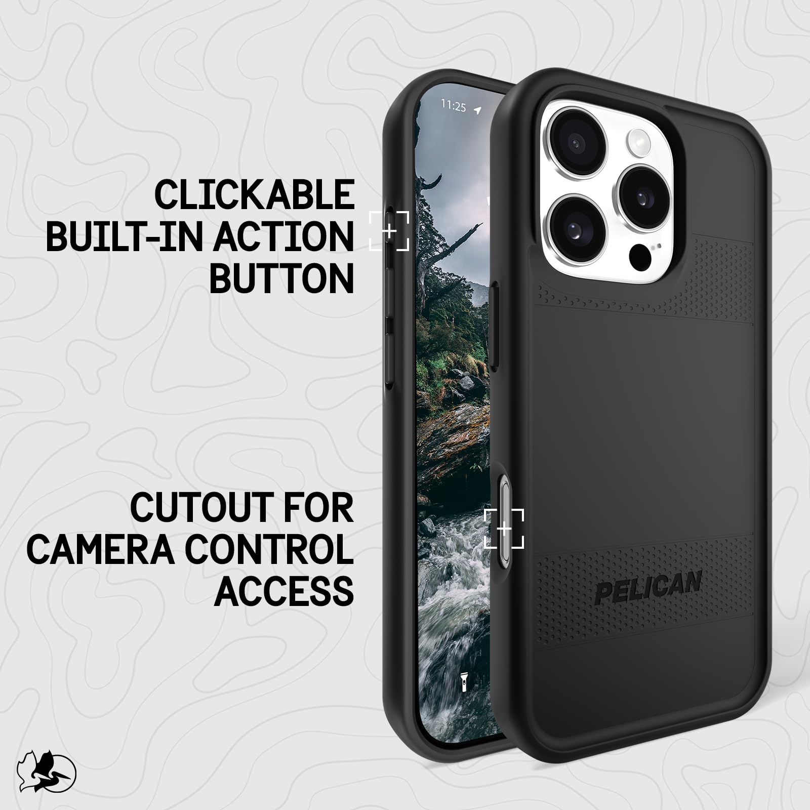 Foto 5 pulgar | Funda para Teléfono Pelican Protector iPhone 16 Pro Negra - Venta Internacional