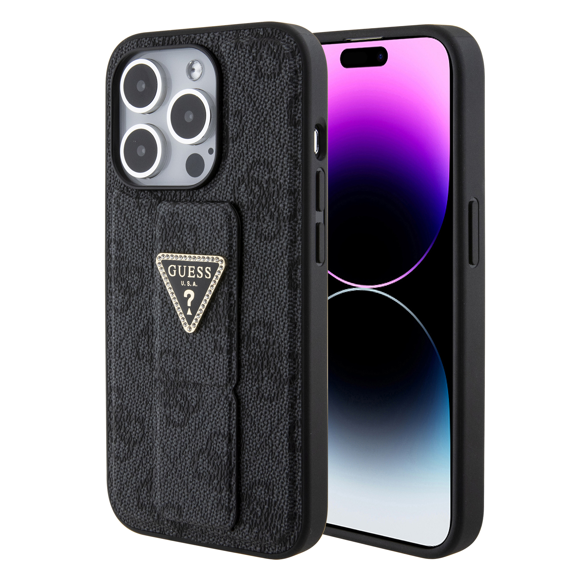 Foto 1 | Funda Guess 4g Triángulo Stand Para Iphone 15 Pro