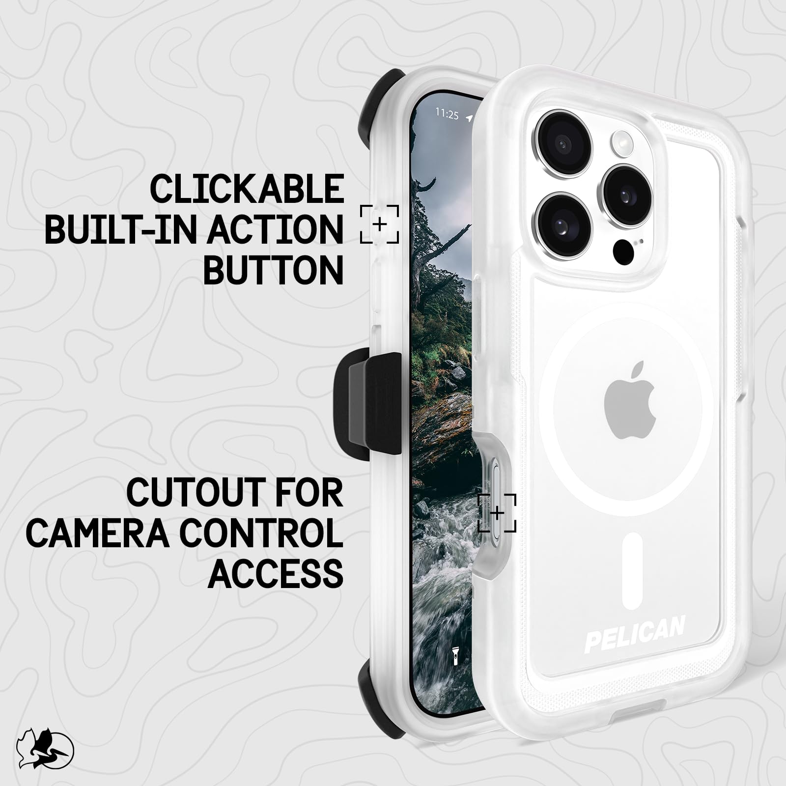 Foto 5 pulgar | Funda de Teléfono Pelican Voyager para iPhone 16 Pro con Magsafe Clear - Venta Internacional