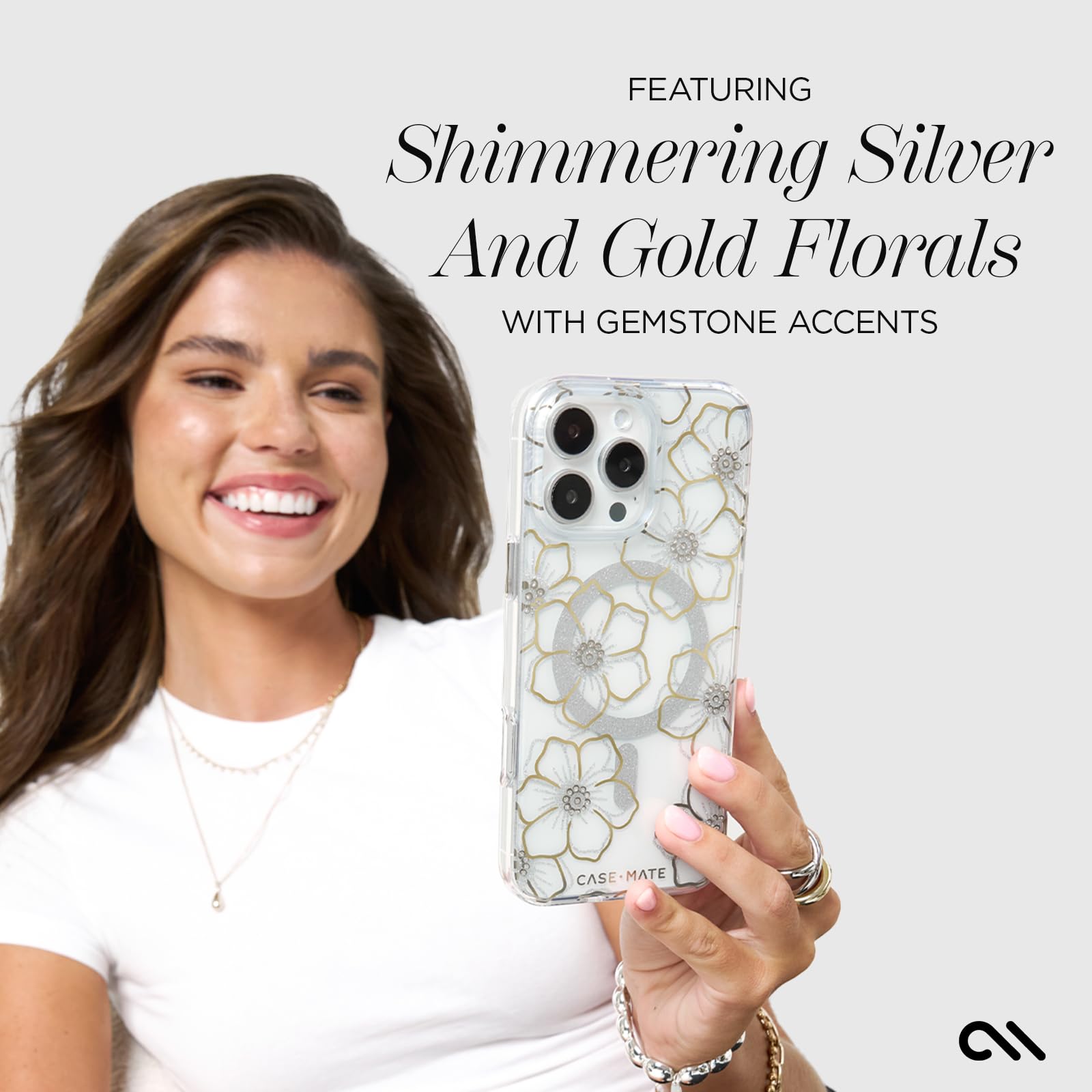 Foto 7 pulgar | Funda para Teléfono Case-Mate iPhone 16 Pro Max Floral Gems - Venta Internacional