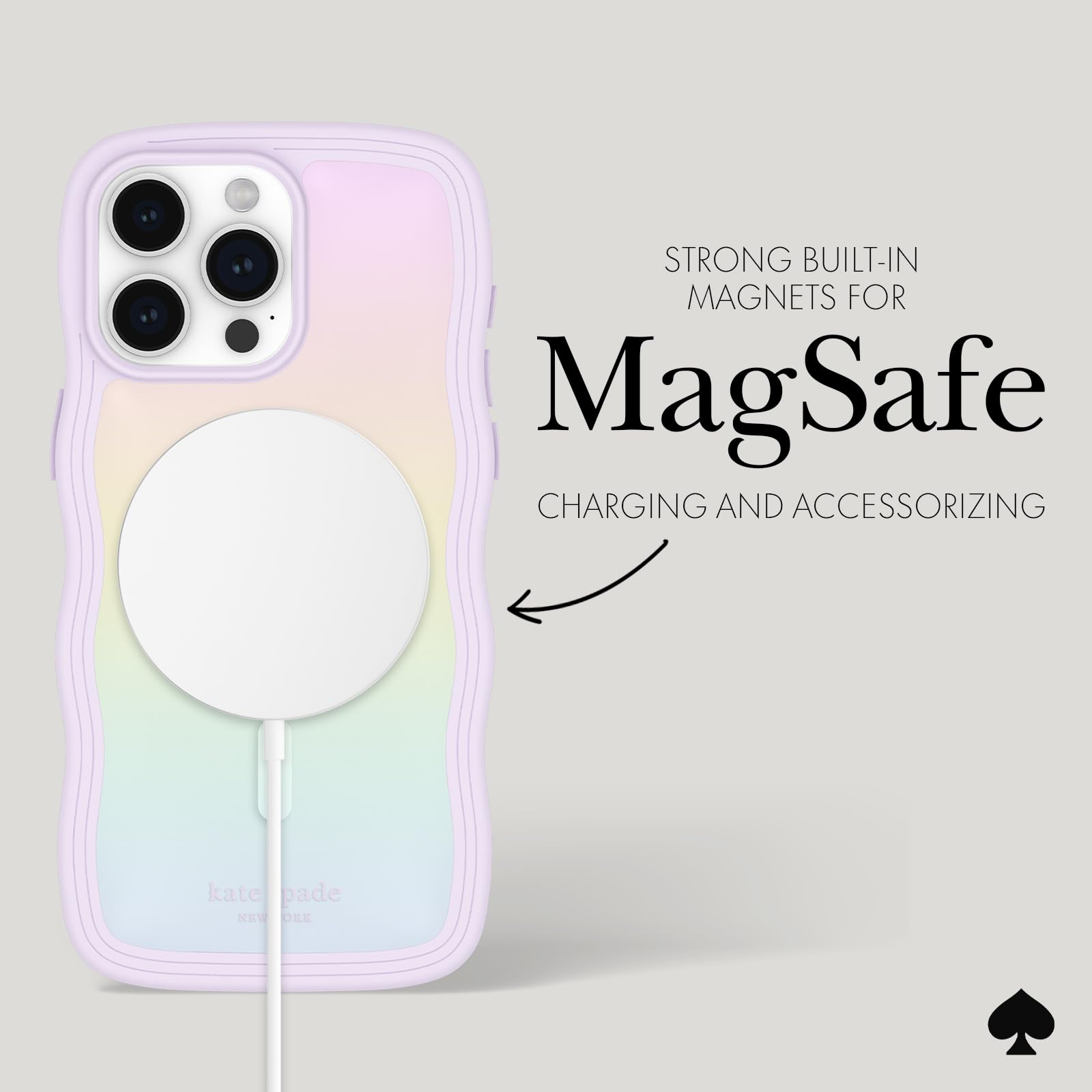 Foto 5 | Funda de Teléfono Kate Spade New York Para Iphone 15 Pro Max Ondulada Iridiscente - Venta Internacional