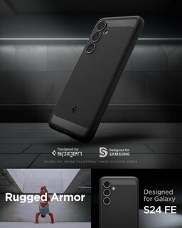 Foto 2 | Funda Spigen Rugged Armor Para El Galaxy S24 Fe 2024, Color Negro Mate - Venta Internacional.