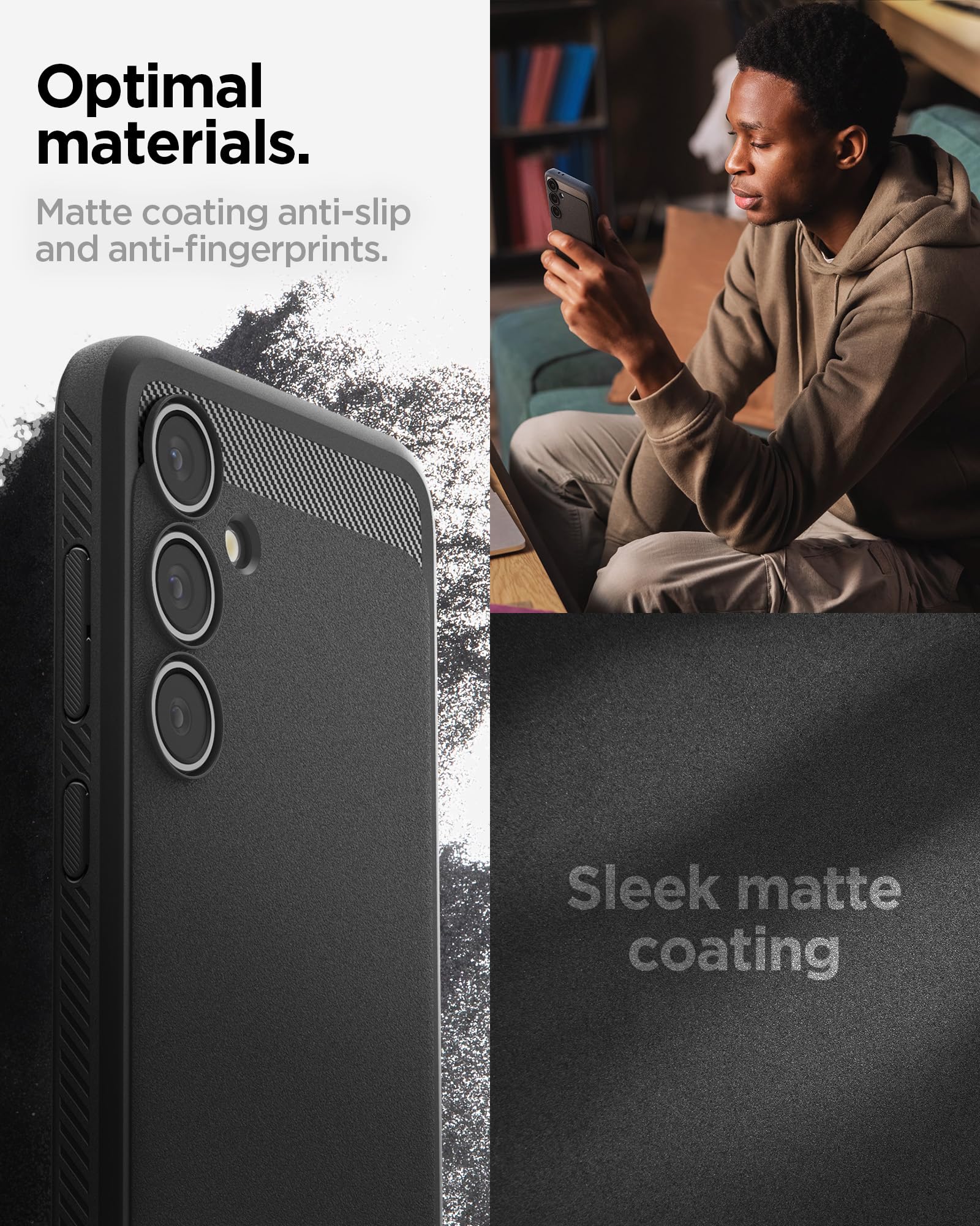 Foto 6 | Funda Spigen Rugged Armor Para El Galaxy S24 Fe 2024, Color Negro Mate - Venta Internacional.