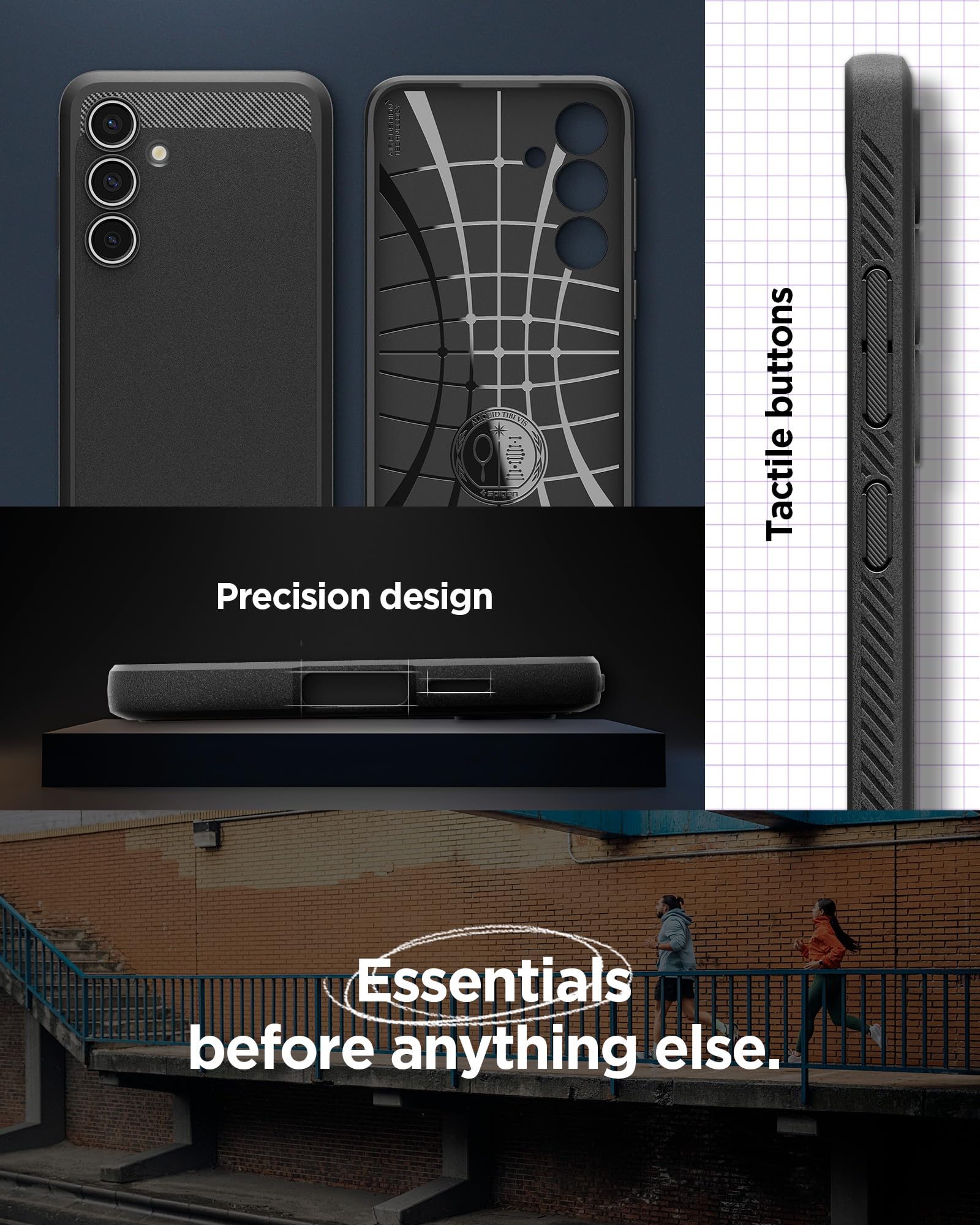 Foto 7 | Funda Spigen Rugged Armor Para El Galaxy S24 Fe 2024, Color Negro Mate - Venta Internacional.