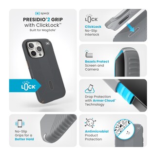 Foto 2 | Funda Para Teléfono Speck Presidio 2 Grip Magsafe Para Iphone 16 Pro - Venta Internacional.